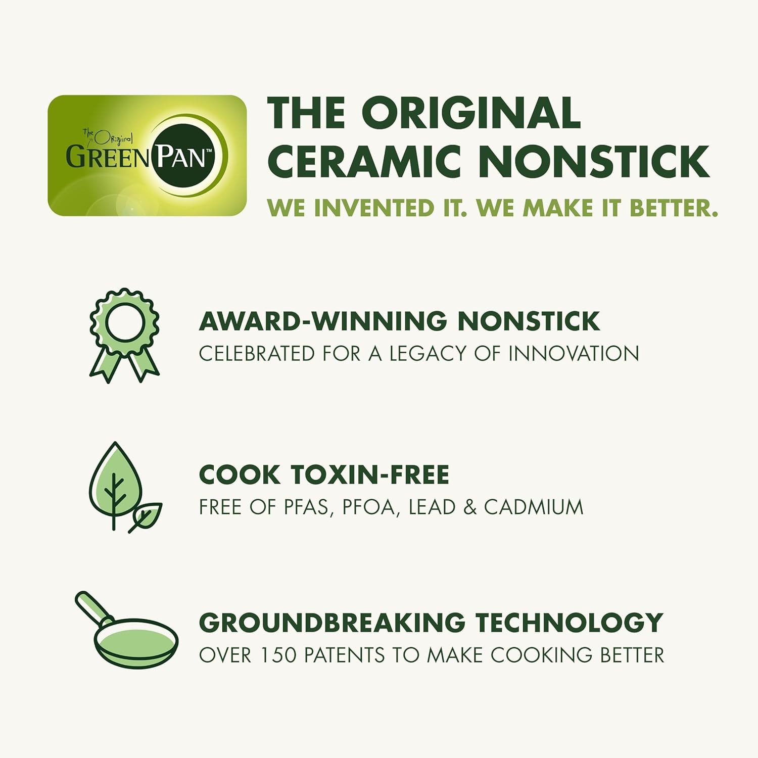 Greenpan Treviso 10 Piece Cookware Set, Non-Toxic Pfas-Free Stainless Steel Cera