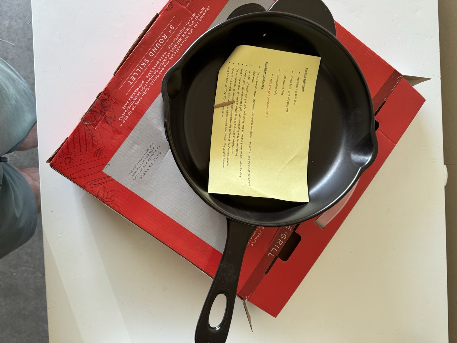 Parini 8” Round Ceramic Non-Stick Skillet Frying Pan, Oven Safe 400°F, Black