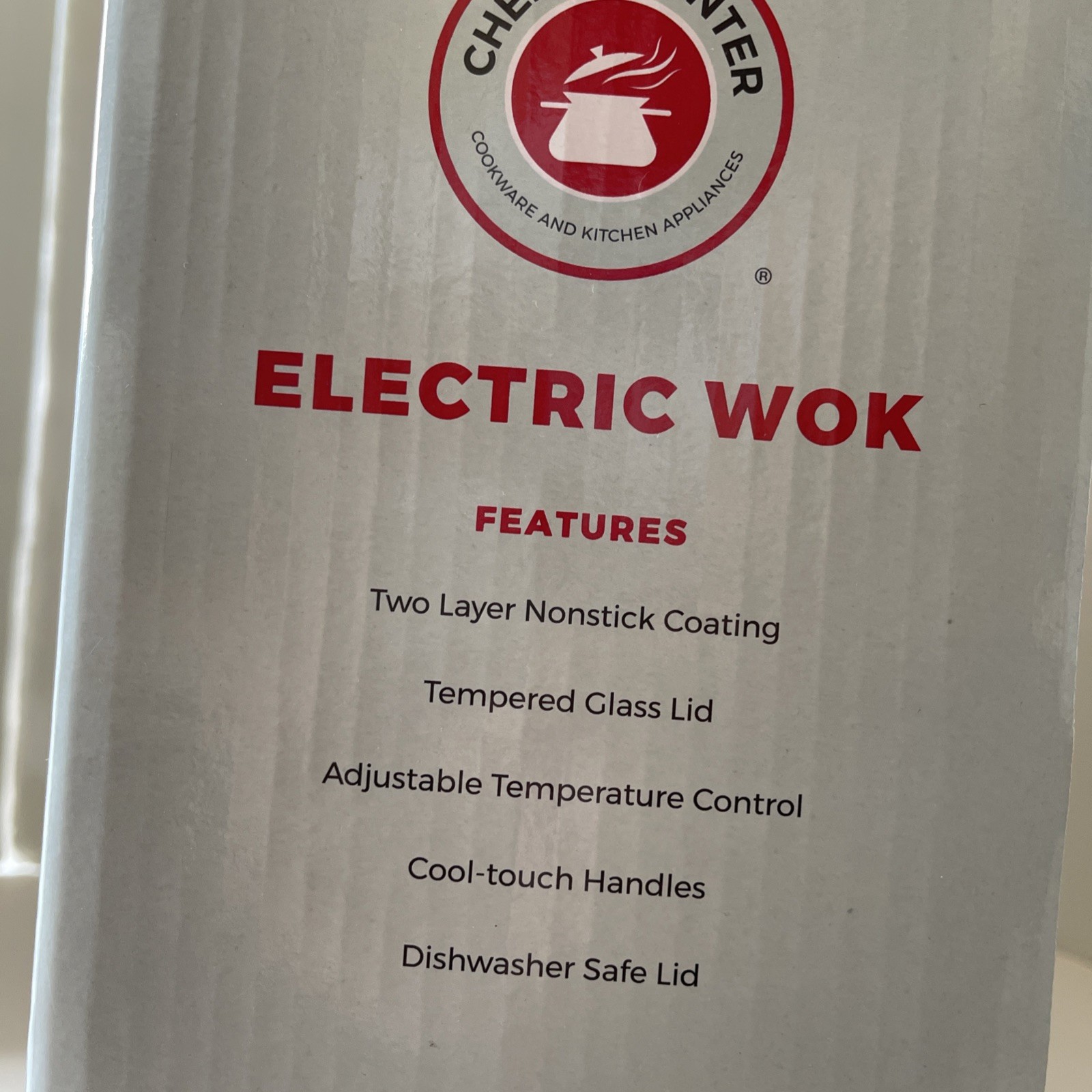 Chef’s Counter Electric Wok CC-224 2 Layer Nonstick Coating (red)