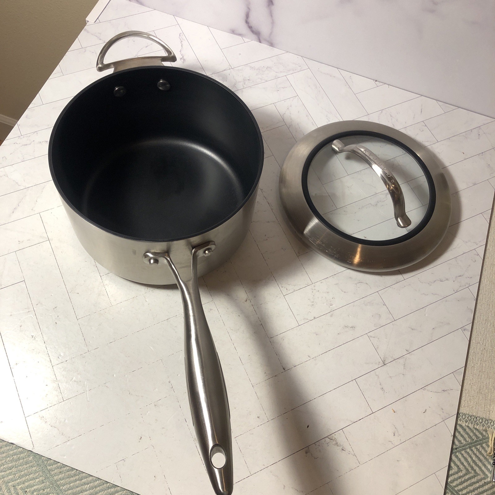Scanpan Ctx M-03 3.25 Quart Sauce Pot Ceramic Titanium Induction w Lid CLEAN