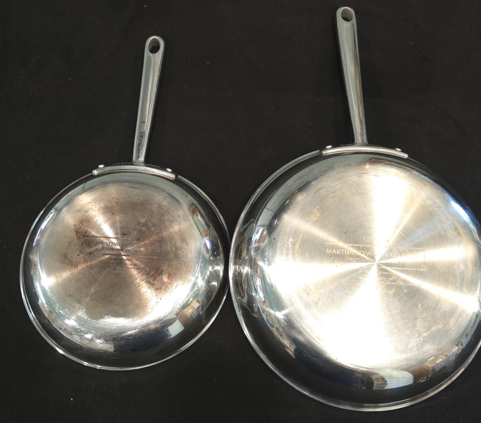 Martha Stewart Professional Series 18/10 Stainless Steel Heavy Duty 10″ & 8″ EUC