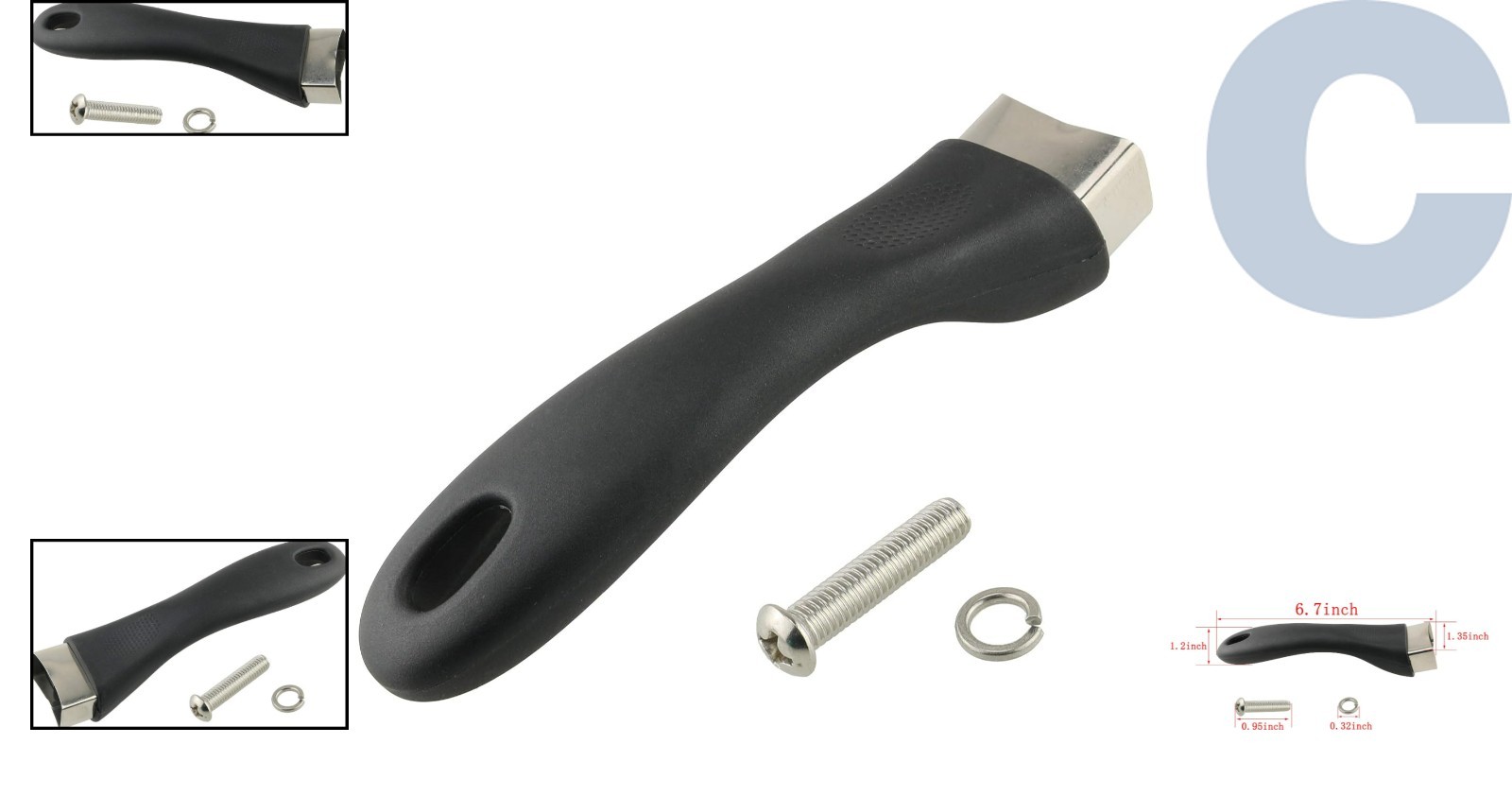Versatile Bakelite Pot Handle Replacement – Sturdy Black Grip for Safety