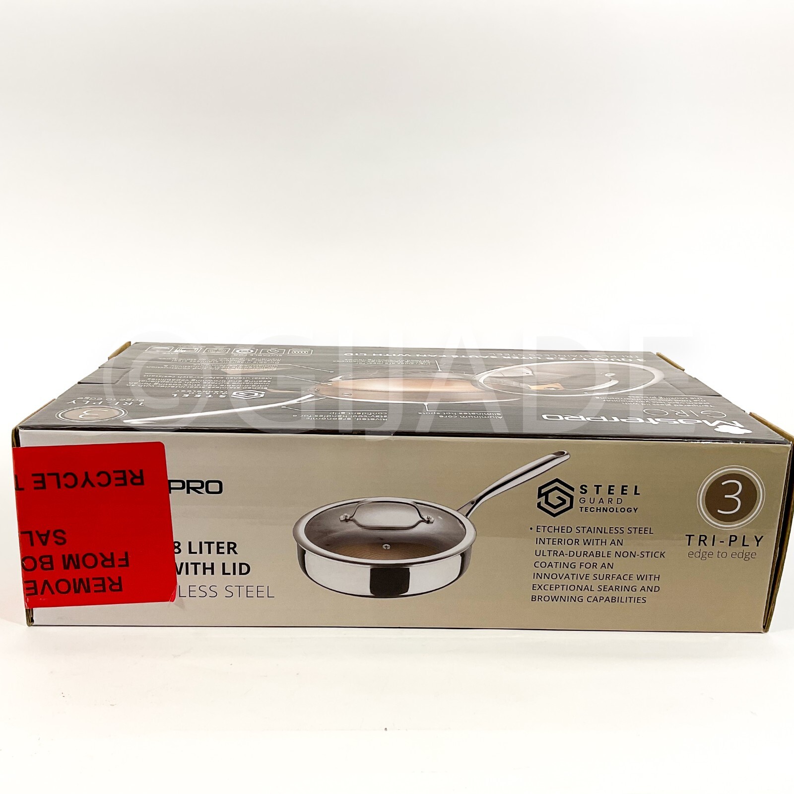 MasterPRO – Giro Collection 3-qt Non-Stick Saute Pan Tri-Ply Stainless Steel New