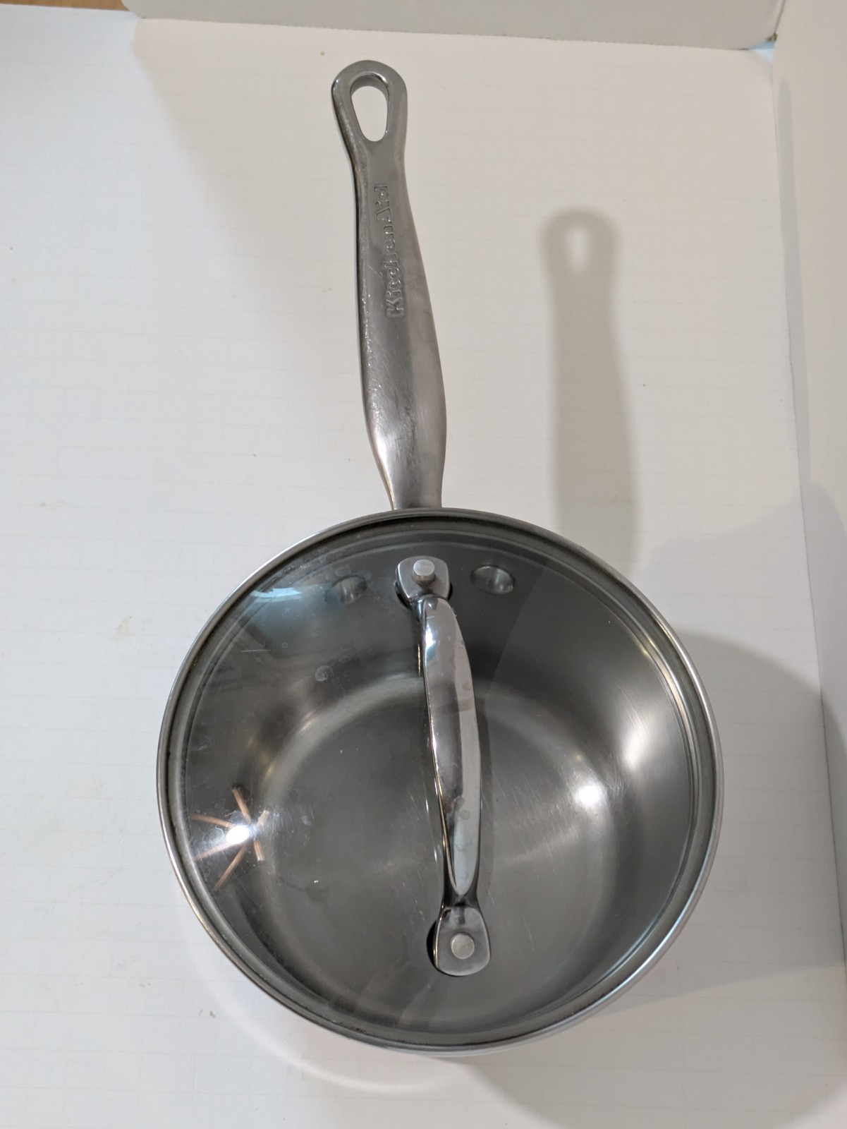 KitchenAid 1-3/4 Qt Stainless Steel Saucepan Lid 3-Ply Copper Base Induction