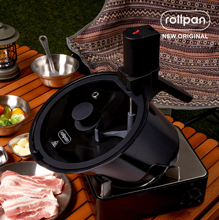 Rollkitchen Rollpan Original Camping Oven Automatic Rotation Cooking Pot Korean=