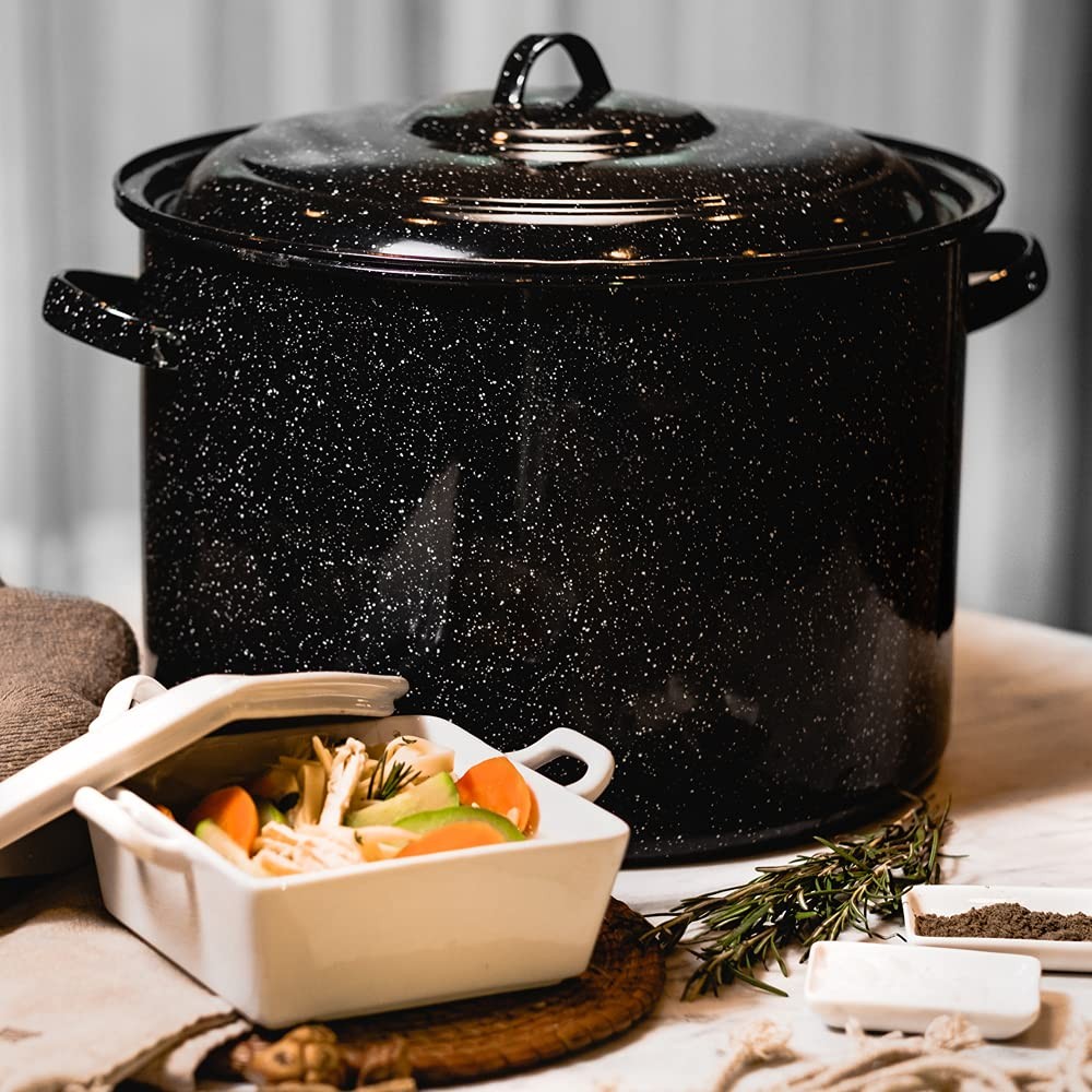 Granite Ware 21-Quart Stockpot Large Capacity for Soups Stews Pasta – Durable…