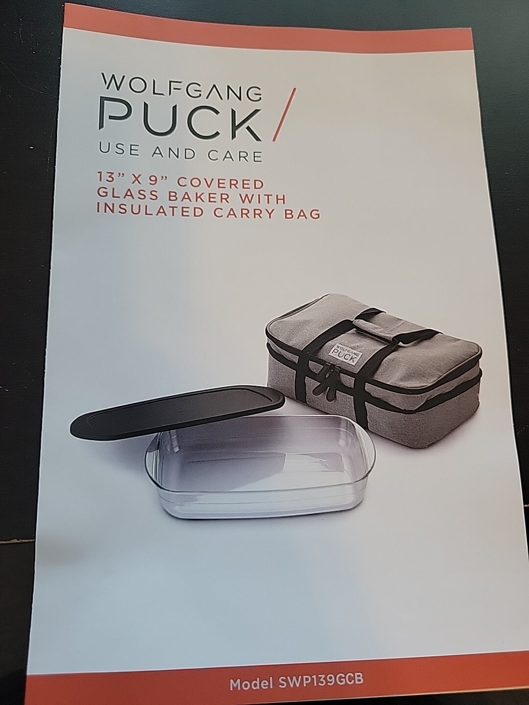 Wolfgang Puck Cookware Glass Baker 9X13 Covered With Carry Case