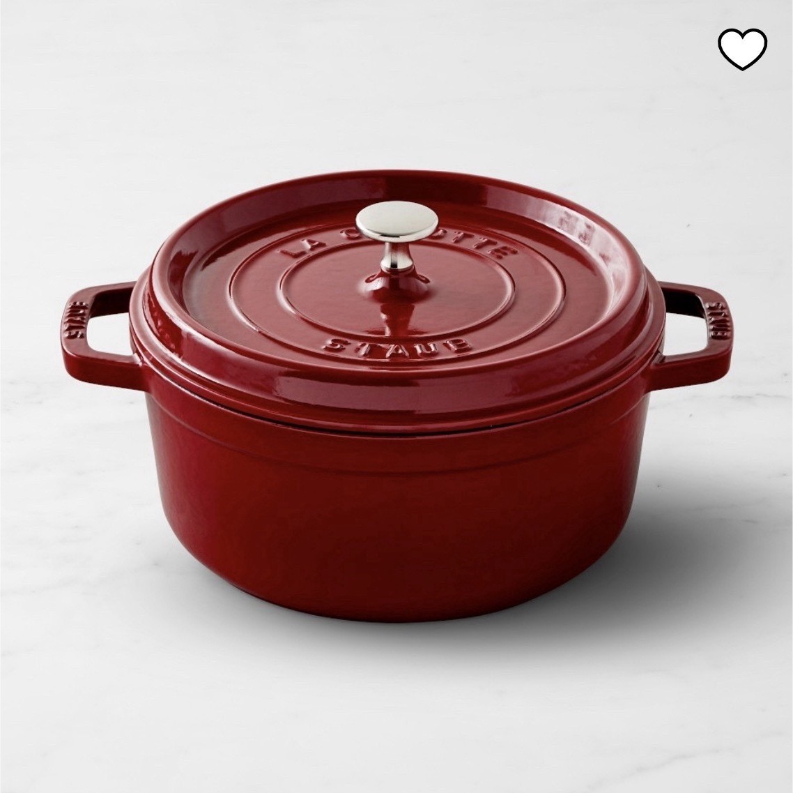 Staub Round Cocotte Dutch Oven 4qt Cherry Enamel Cast Iron w/ Lid – BRAND NEW