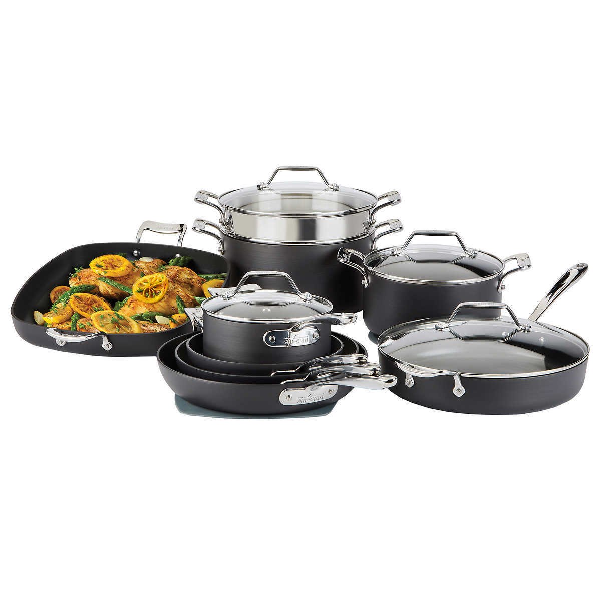 All-Clad MetalCrafters Essentials Nonstick Cookware All-Purpose Set 13-piece ✅✅✅