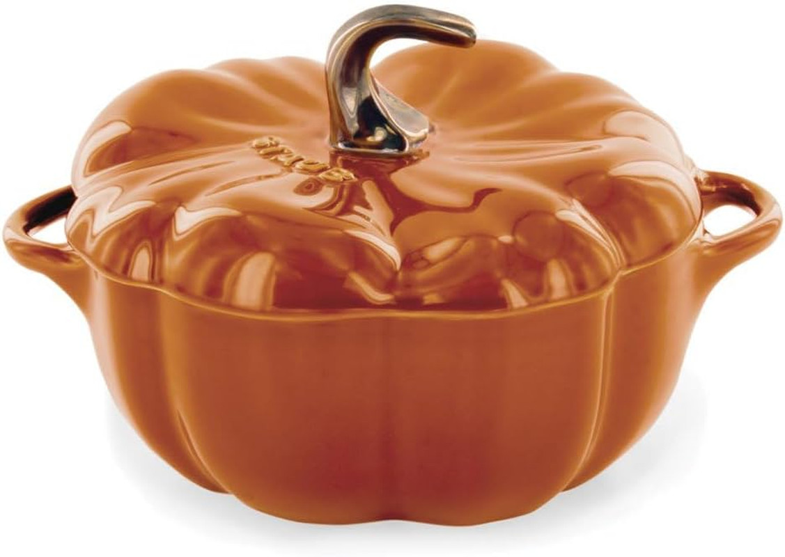 Ceramic 16-oz Petite Pumpkin Cocotte – Burnt Orange