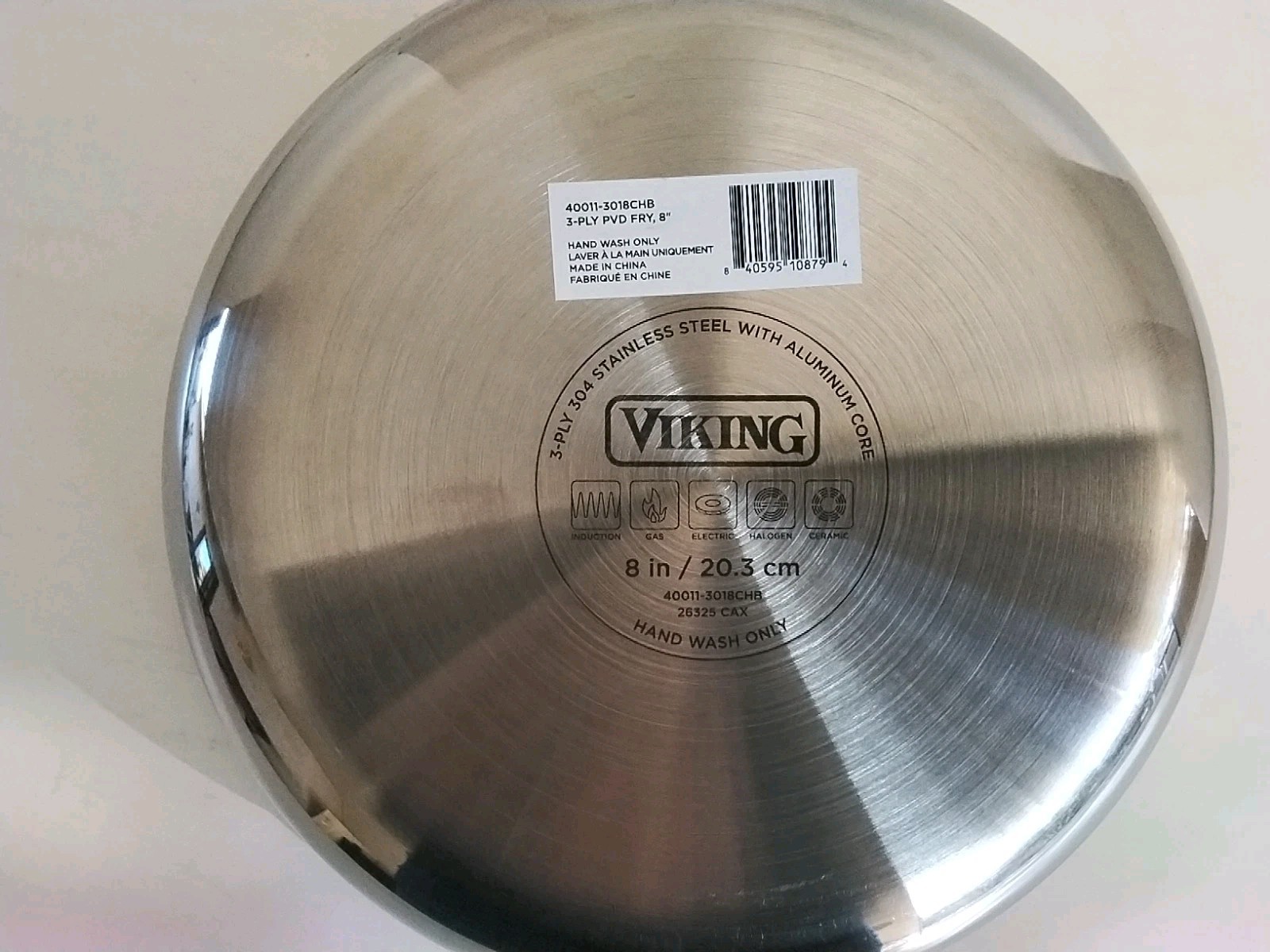 Viking 3 Ply Stainless Steel 8″ Frying Pan With Copper Stay Cool Handle