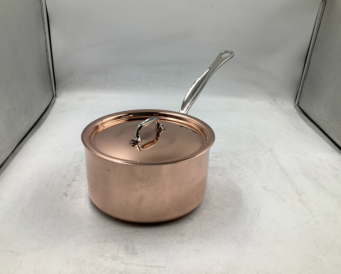 Mauviel M’Heritage 150 S Polished Copper & Stainless Steel Sauce Pan. 1.9 Qt