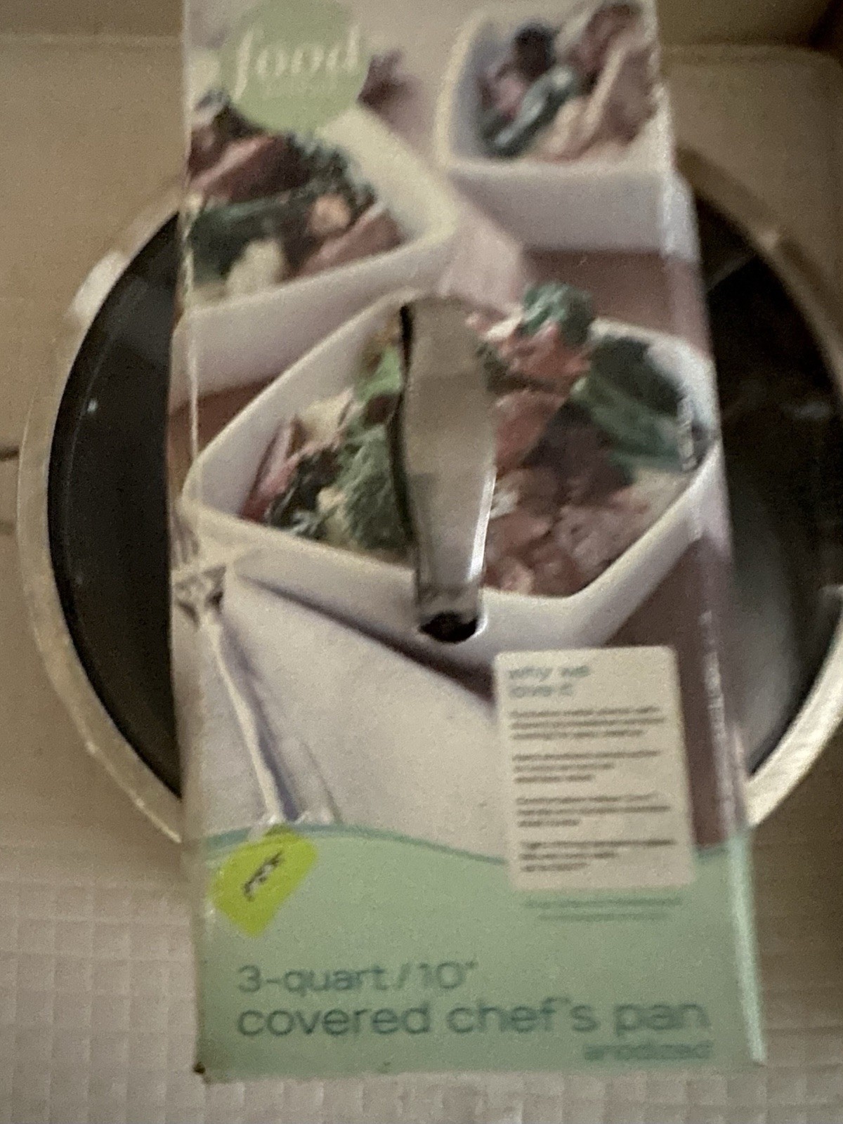 Food Network 3Qt 10 Inch Covered Chef’s Pan with Lid Nonstick Dark Grey NEW