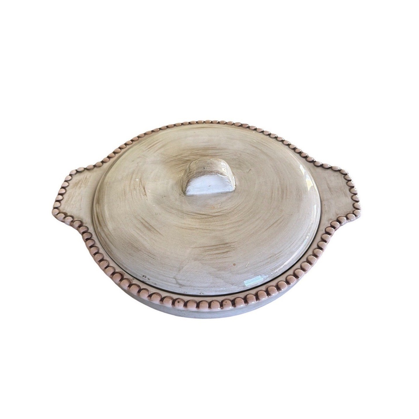 Salinas Home Essentials Ceramic Covered Casserole Pie Dish 12″ Farmhouse Cottage