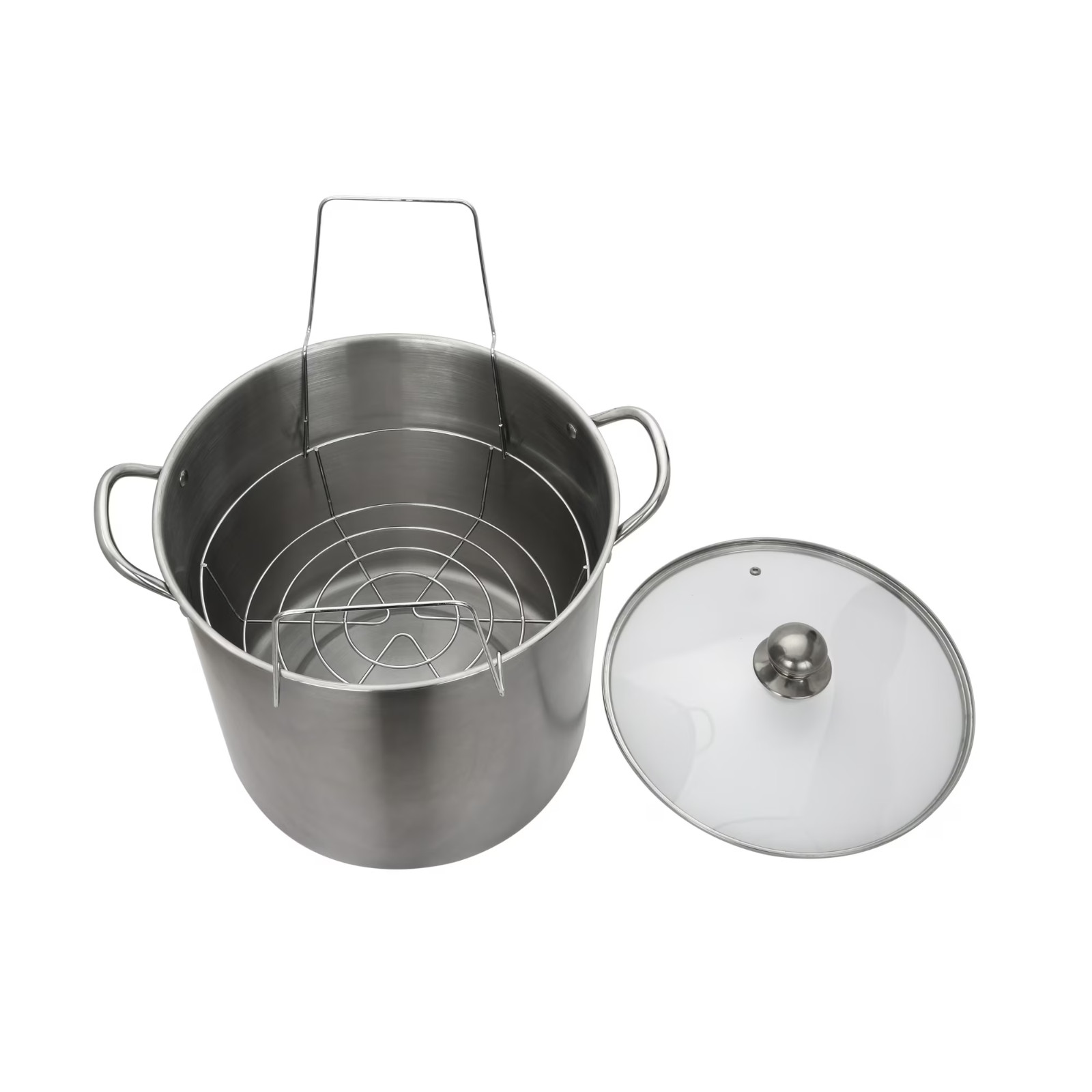 Mainstays 21.5 Quart Stainless Steel Canning Pot with Rack