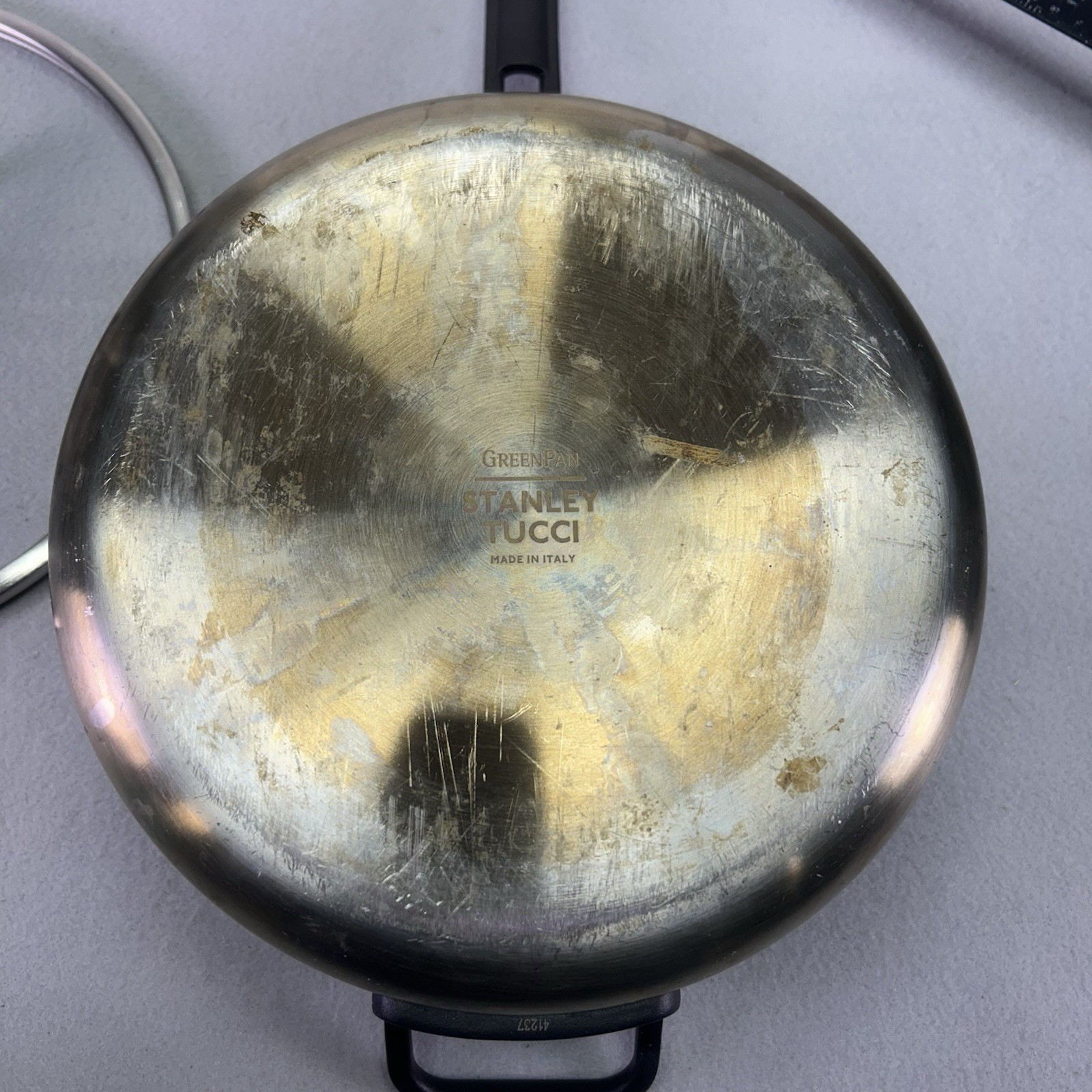 GreenPan Stanley Tucci Ceramic Nonstick 10” Saute Braiser Pan 4 Qt W Lid