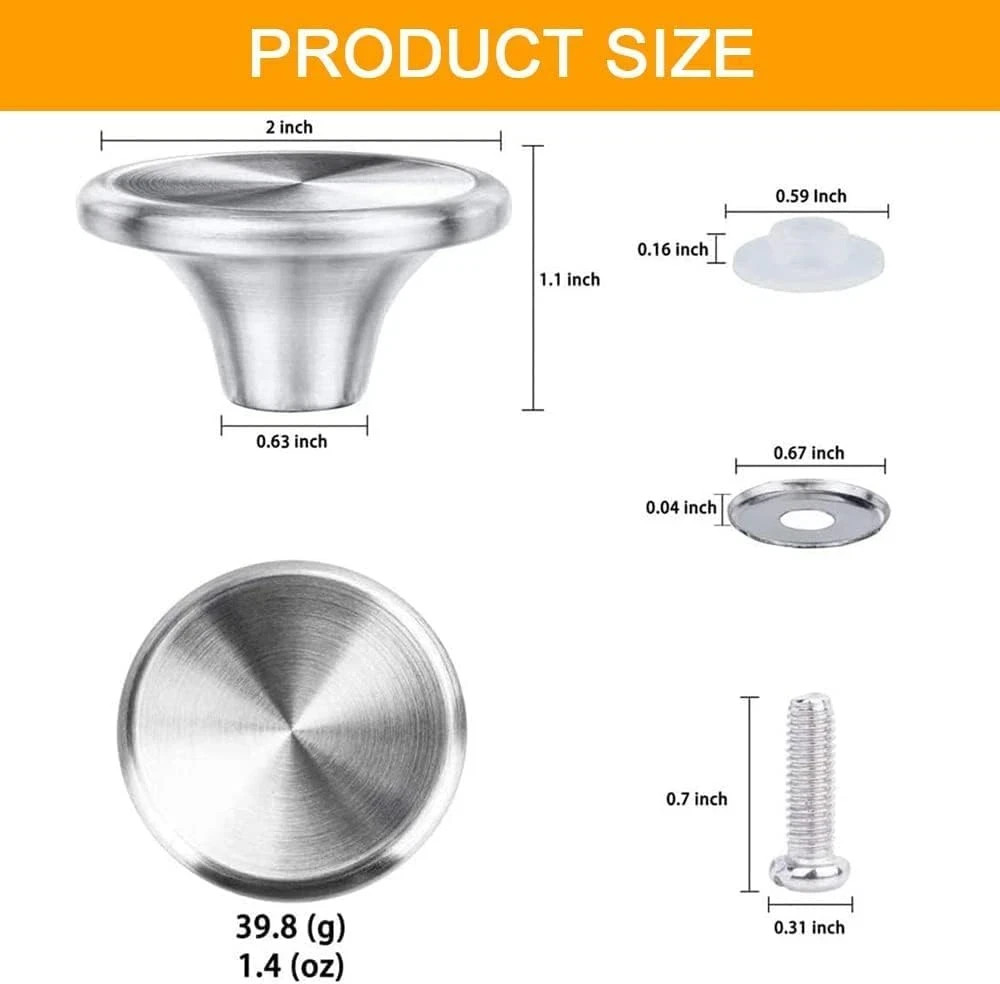 2 Pack Stainless Steel Knob Replacement for Le Creuset Dutch Oven Lid Silver