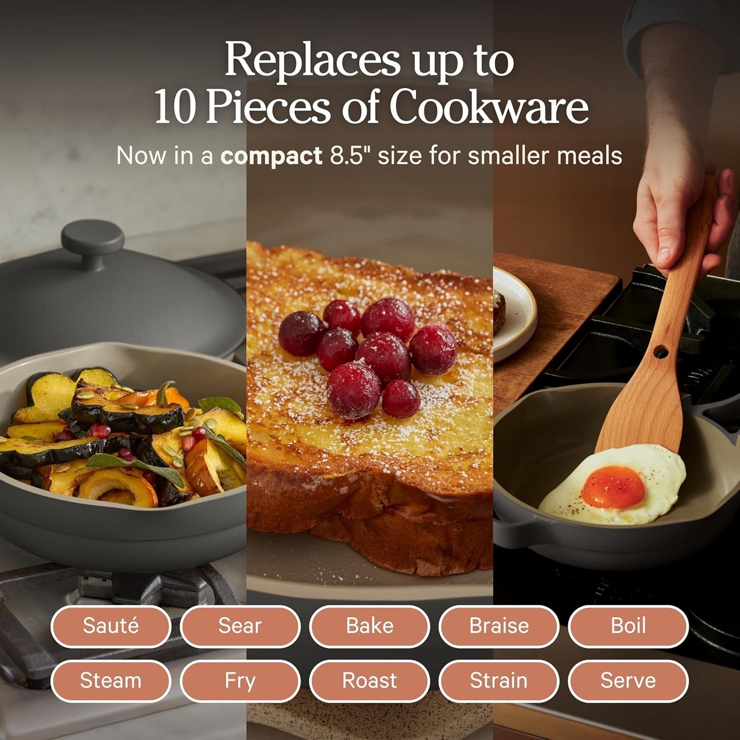 Our Place 8.5″ Ceramic Nonstick Mini Always Pan Char 1.2 QT READ