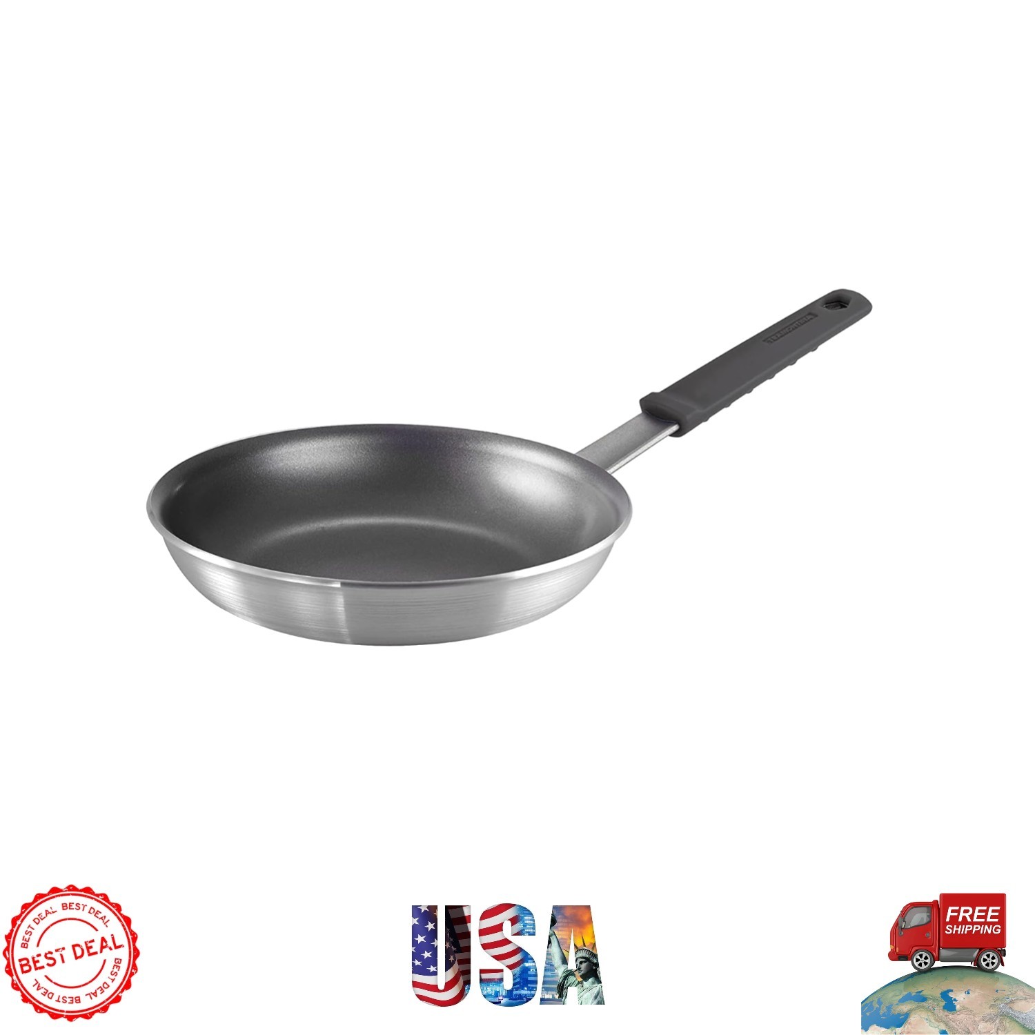 Heavy-Gauge 8-Inch Nonstick Skillet with Stainless Steel Handle – Made in Brazil