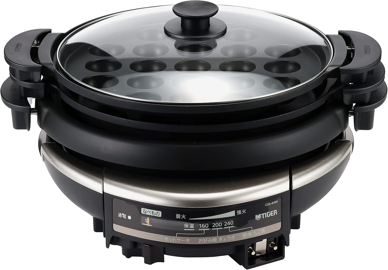 TIGER CQD-B300-TH Grill Pan Plate 5L 3 Types Pots Takoyaki Yakiniku AC100V Black