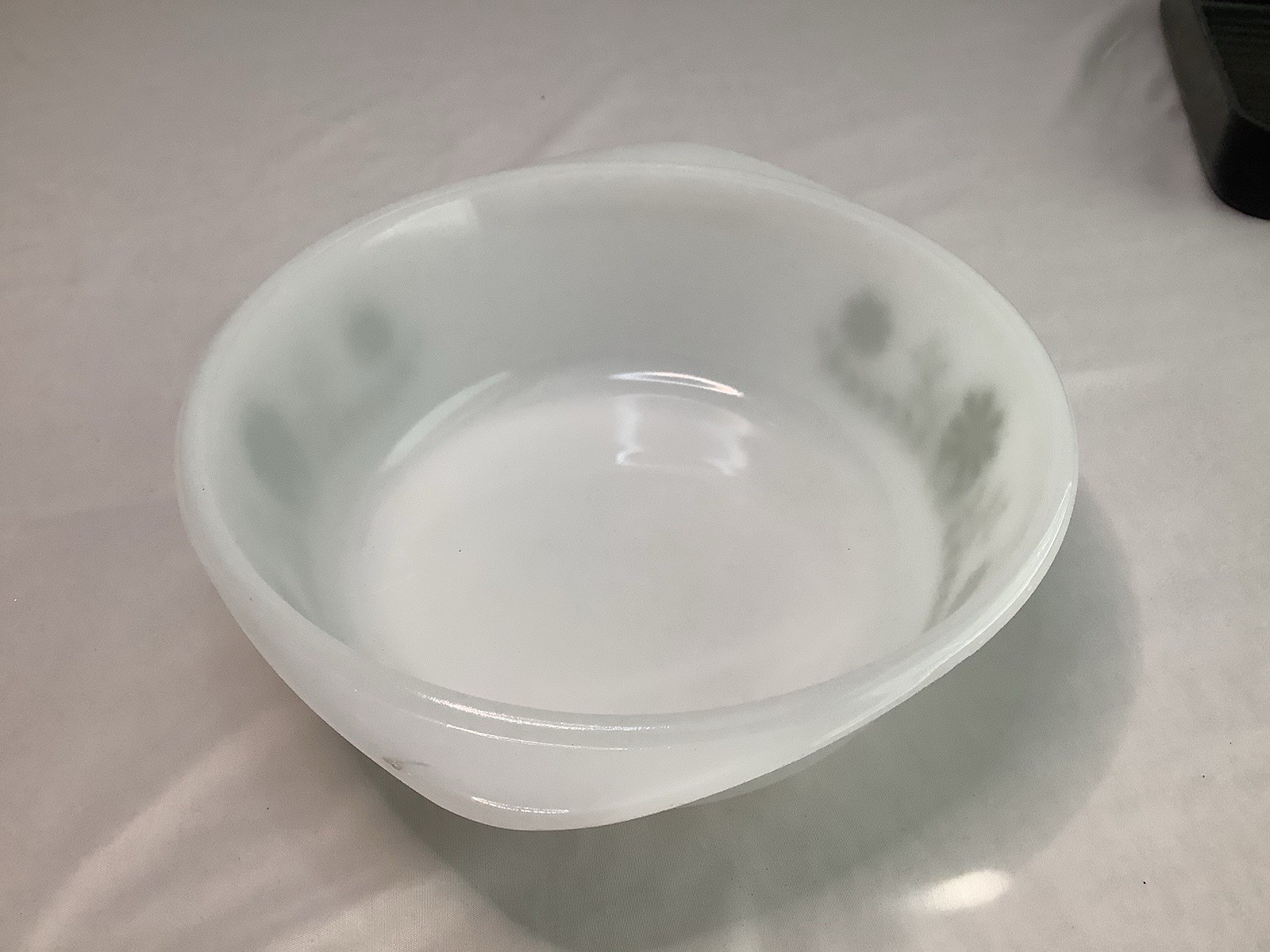 Vintage Glasbake 8.5″ Green Daisy Casserole Dish NO Lid 2 Qt USA J514 Ovenware