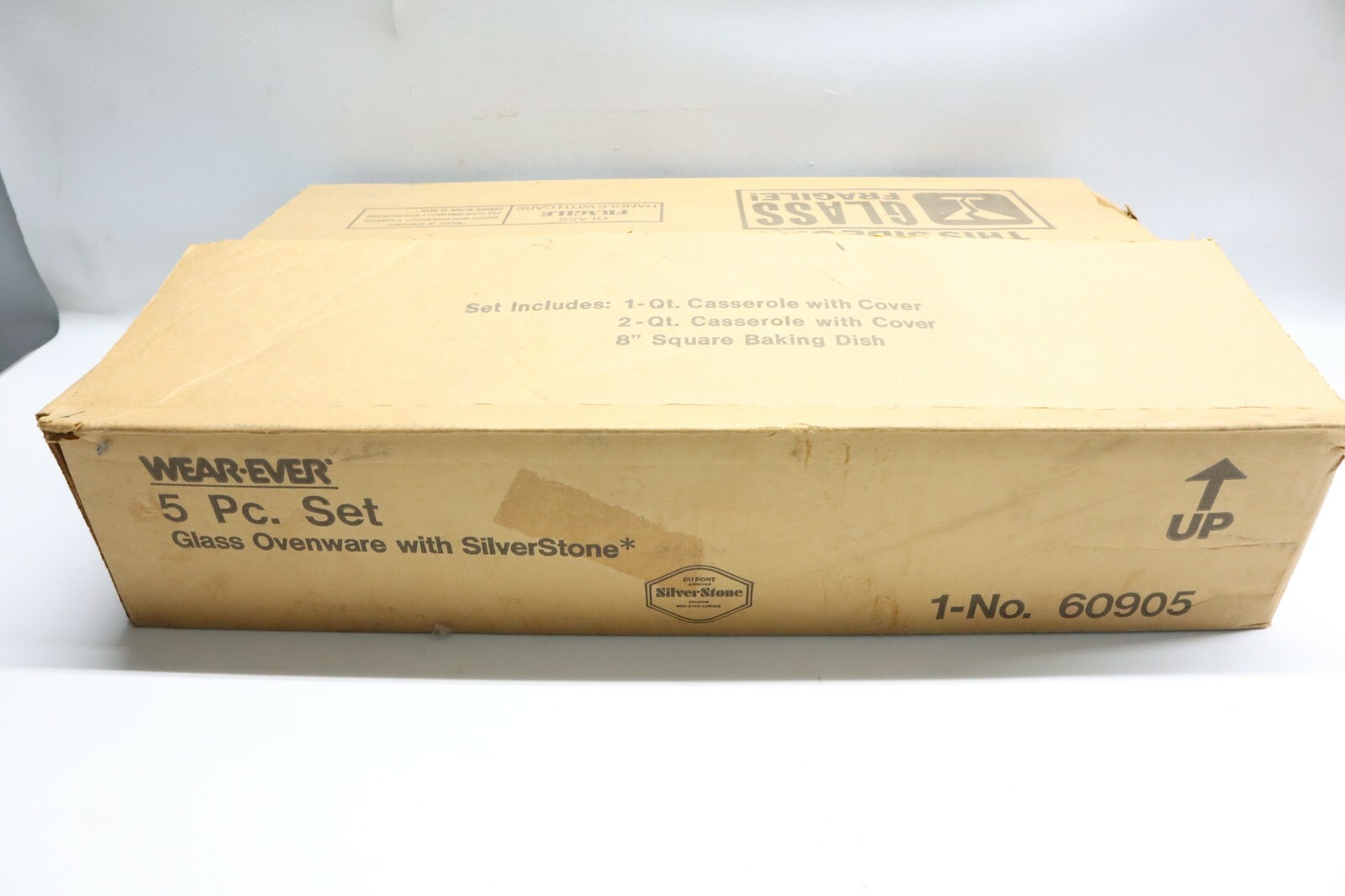 Vintage Rare NOS New Wear-Ever 5 Pc. Glass Ovenware Set SilverStone 60905 – USA