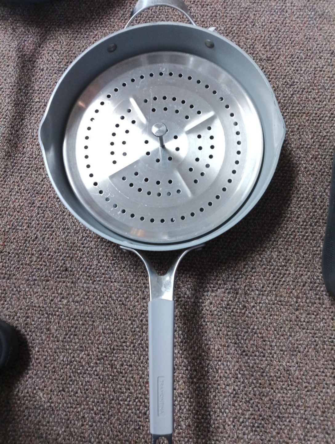 Tramontina 5-Quart All-In-One Ceramic Non-Stick Pan, Cold Forged Aluminium White