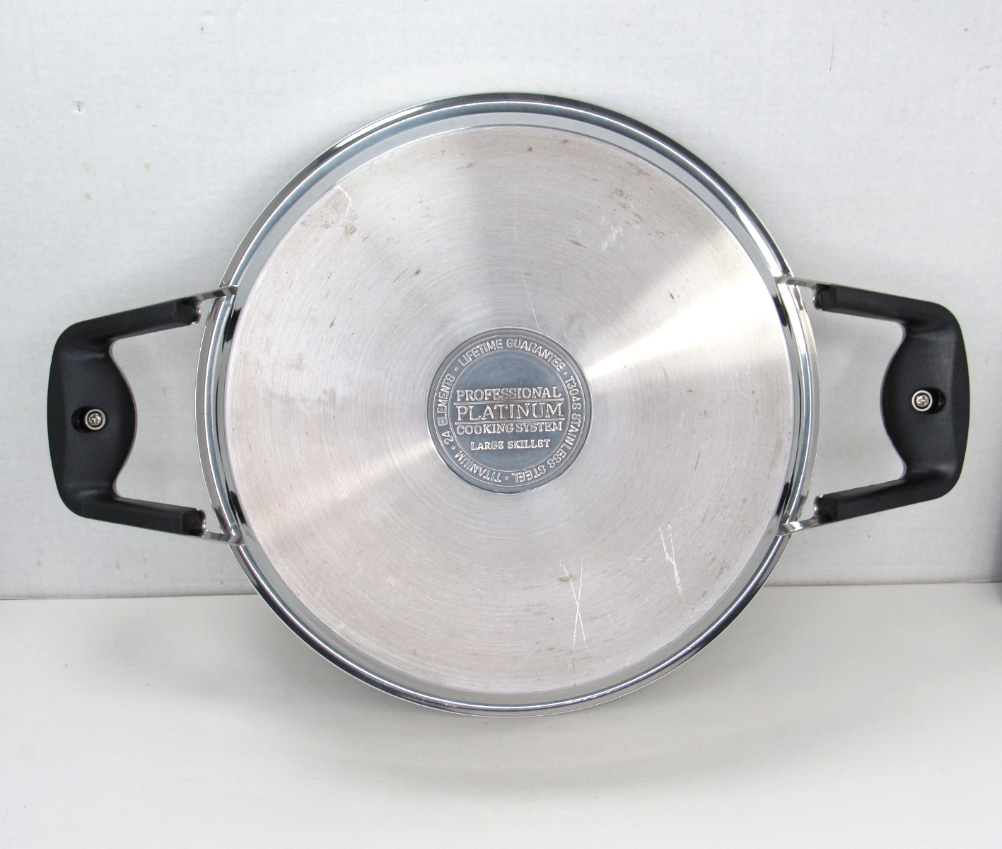 Platinum Professional Cookware Large Skillet Sauté Pan Titanium T304S + Lid