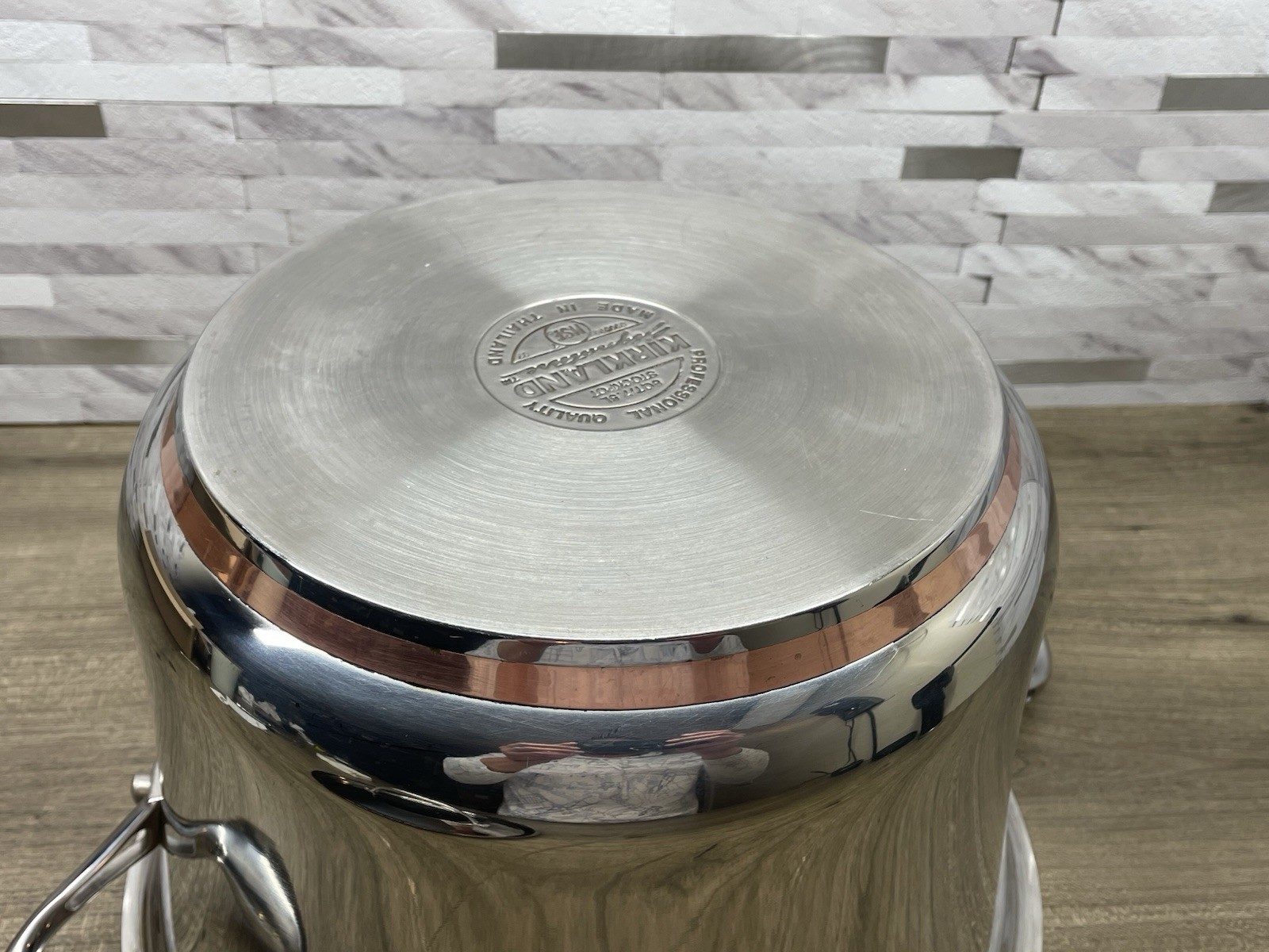 KIRKLAND SIGNATURE PROFESSIONAL QUALITY 8 Qt 7.5 L COPPER CORE STOCKPOT + LID
