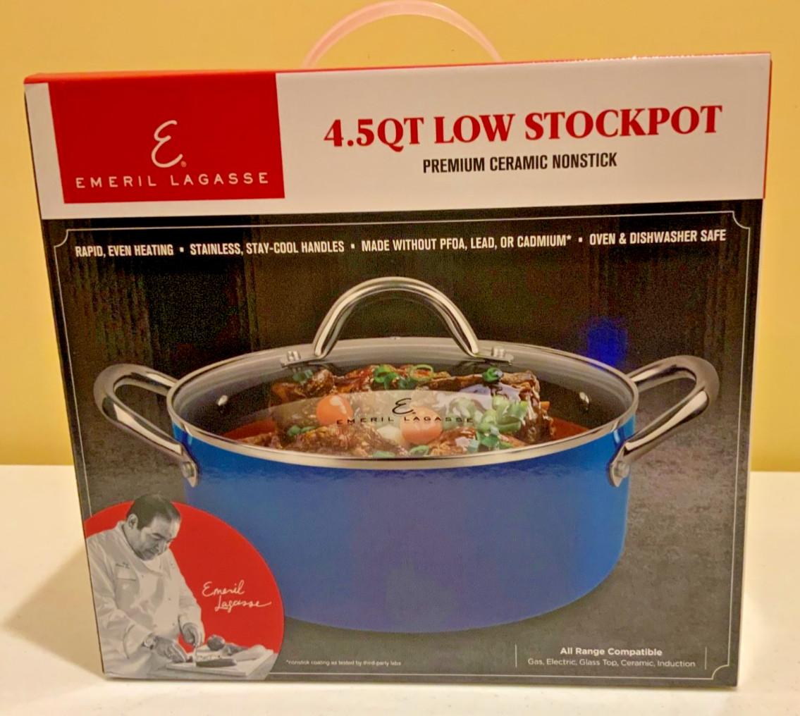 Emeril Lagasse 4.5 Quart Stockpot – Premium Ceramic Non-Stick (NIB) dd