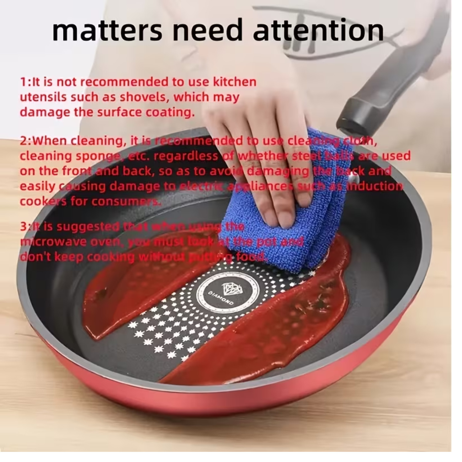9.4″ Honeycomb Nonstick Frying Pan Food-Grade Stainless Steel Skillet w/ Spatula