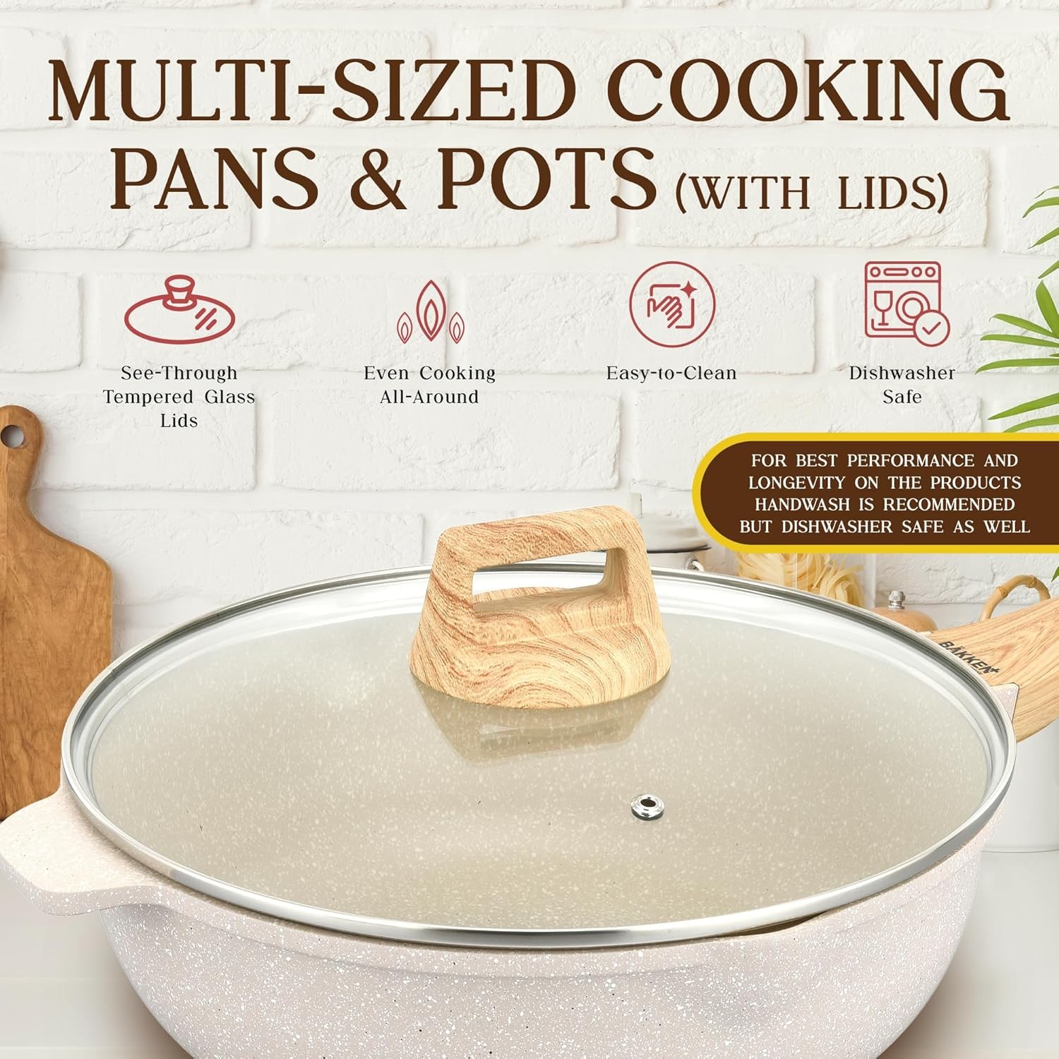 Bakken-Swiss 20-Piece Kitchen Cookware Set – Granite Non-Stick Eco-Friendly
