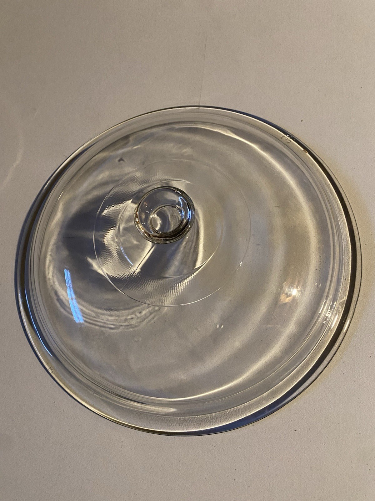 Clear Glass Lid Vintage #19 Replacement 10 inches Across & Marked USA