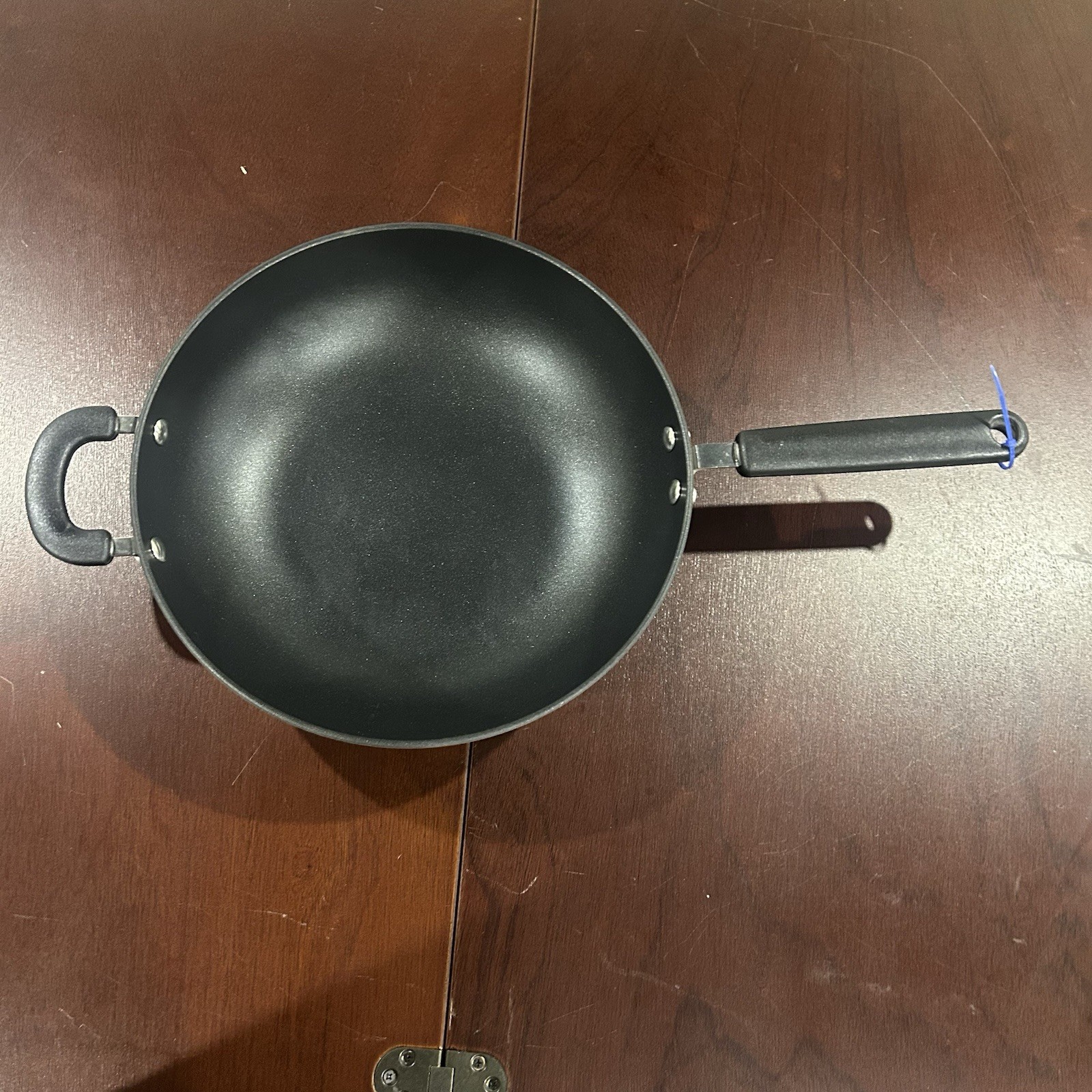 Pampered Chef 12″ Stir Fry Skillet Wok Pan Non Stick Double Handles No Lid 2864