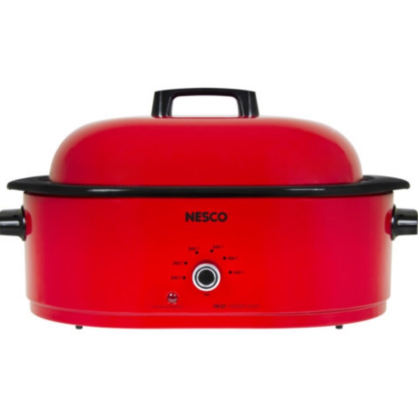 Classic Roaster Oven, 18-Quart, Porcelain Cookwell, Red