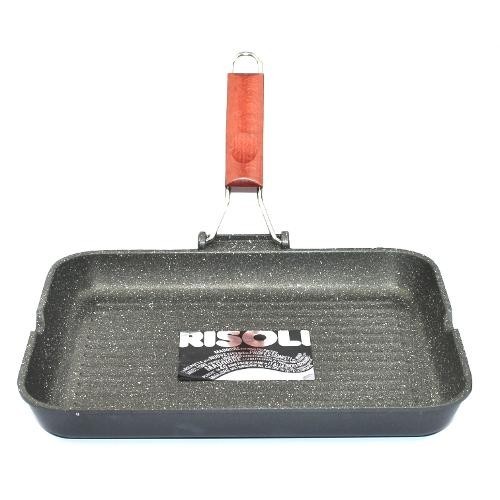 Risoli GRANITE Grill Pan, Model 0392GRL 36HSO, Dark Gray Color