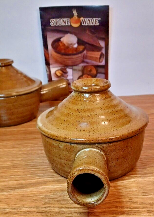 Stone Wave Microwave Stoneware Cookers SET OF TWO (2) WITH RECIPES