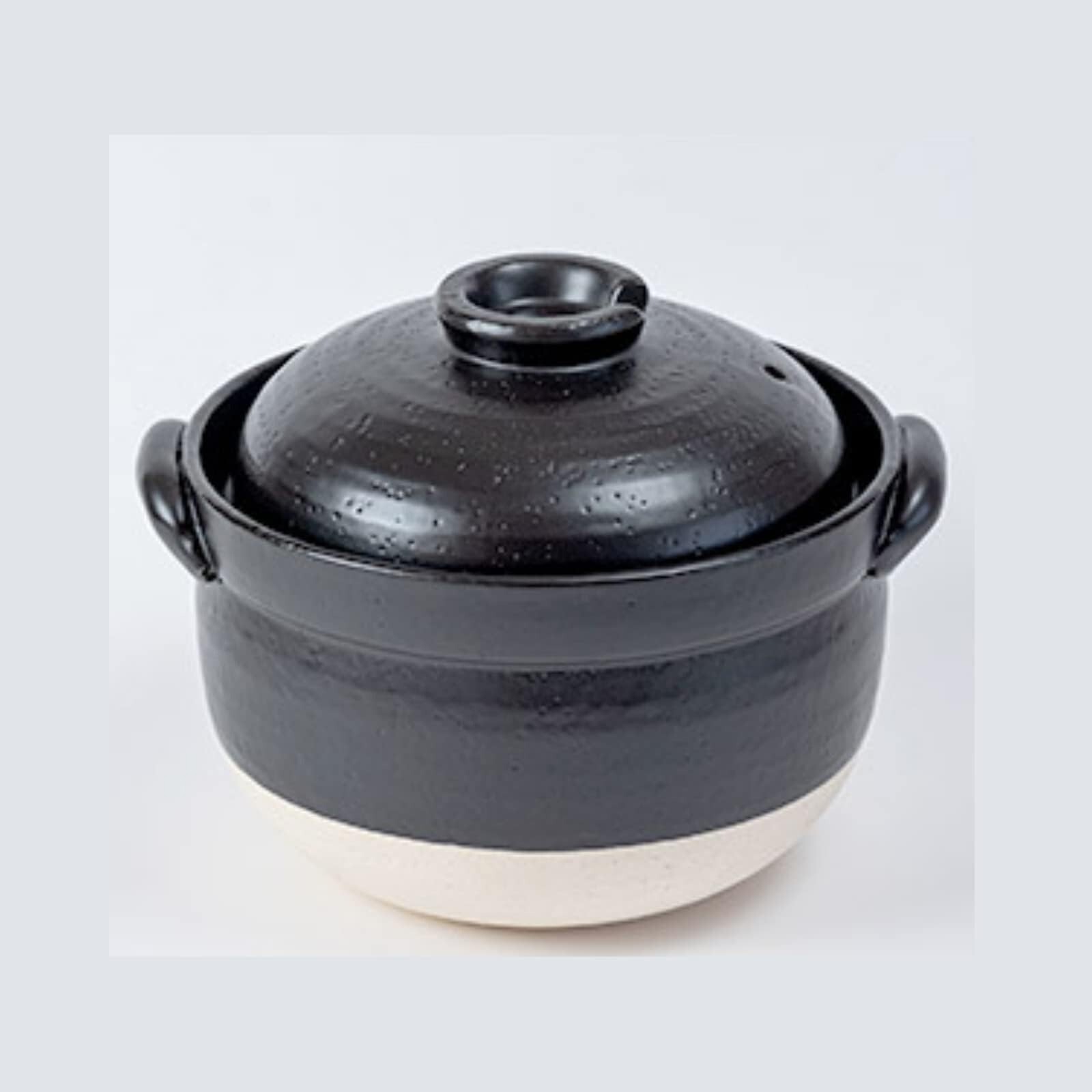 Japanese DONABE Earthen Rice Pot ZEPPIN Banko ware 3 cup/3-go Double Lid