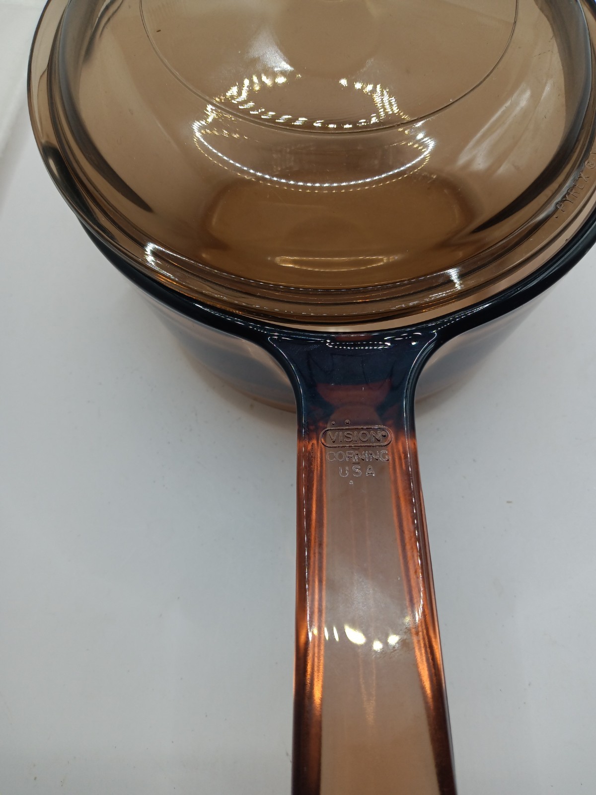 Visions By CorningWare Amber 1 Qt Saucepan With Lid V-1-C