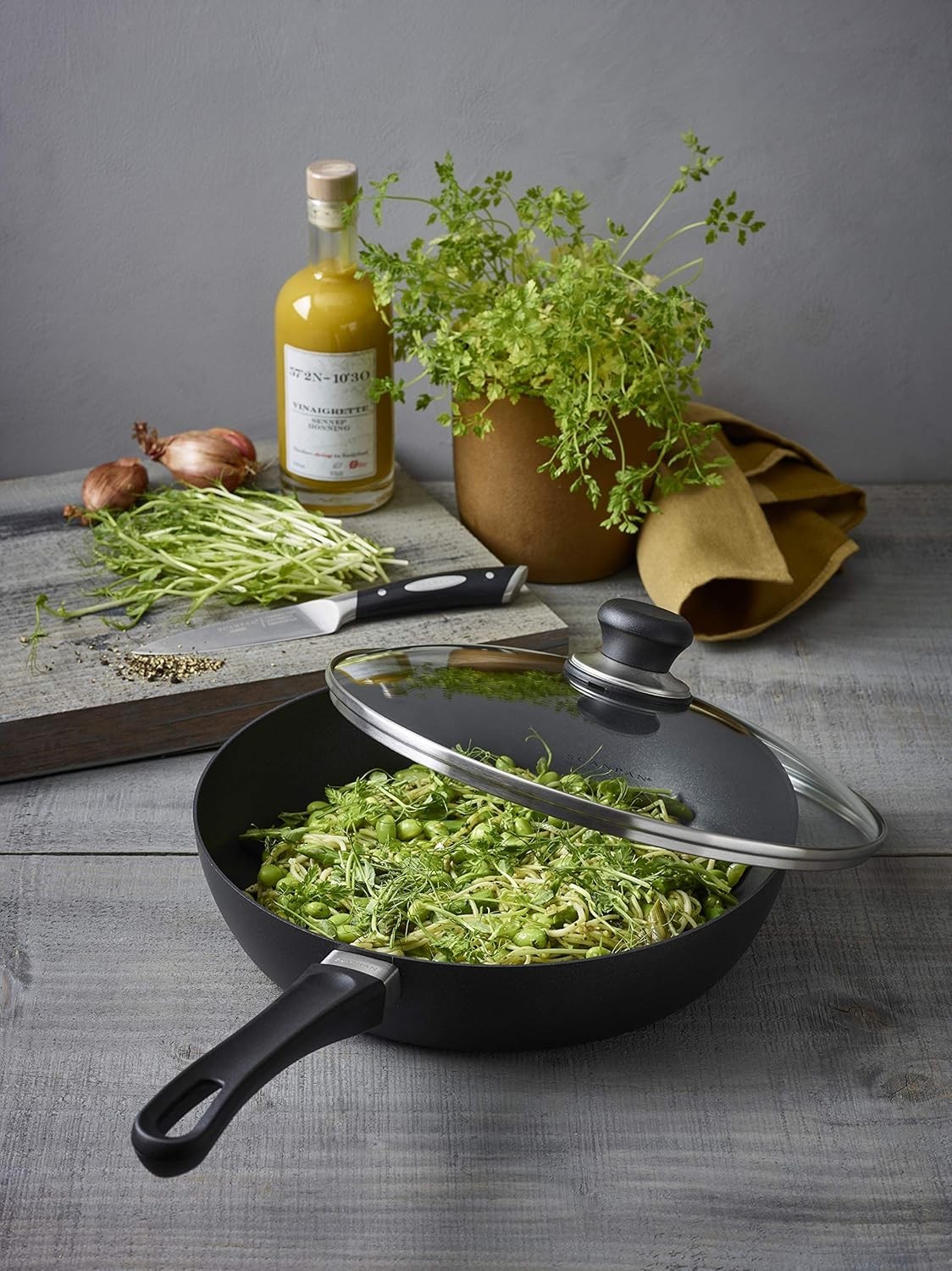 Classic 3.25 Qt Nonstick Saute Pan with Lid – Safe for Oven & Utensils