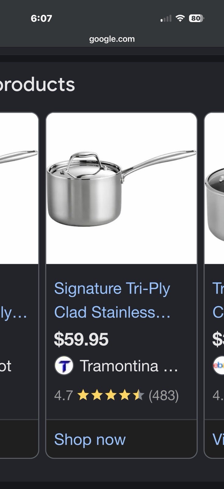 Tramontina Try Ply Clad 2 Quart Stainless Sauce Pan Brand New In Box