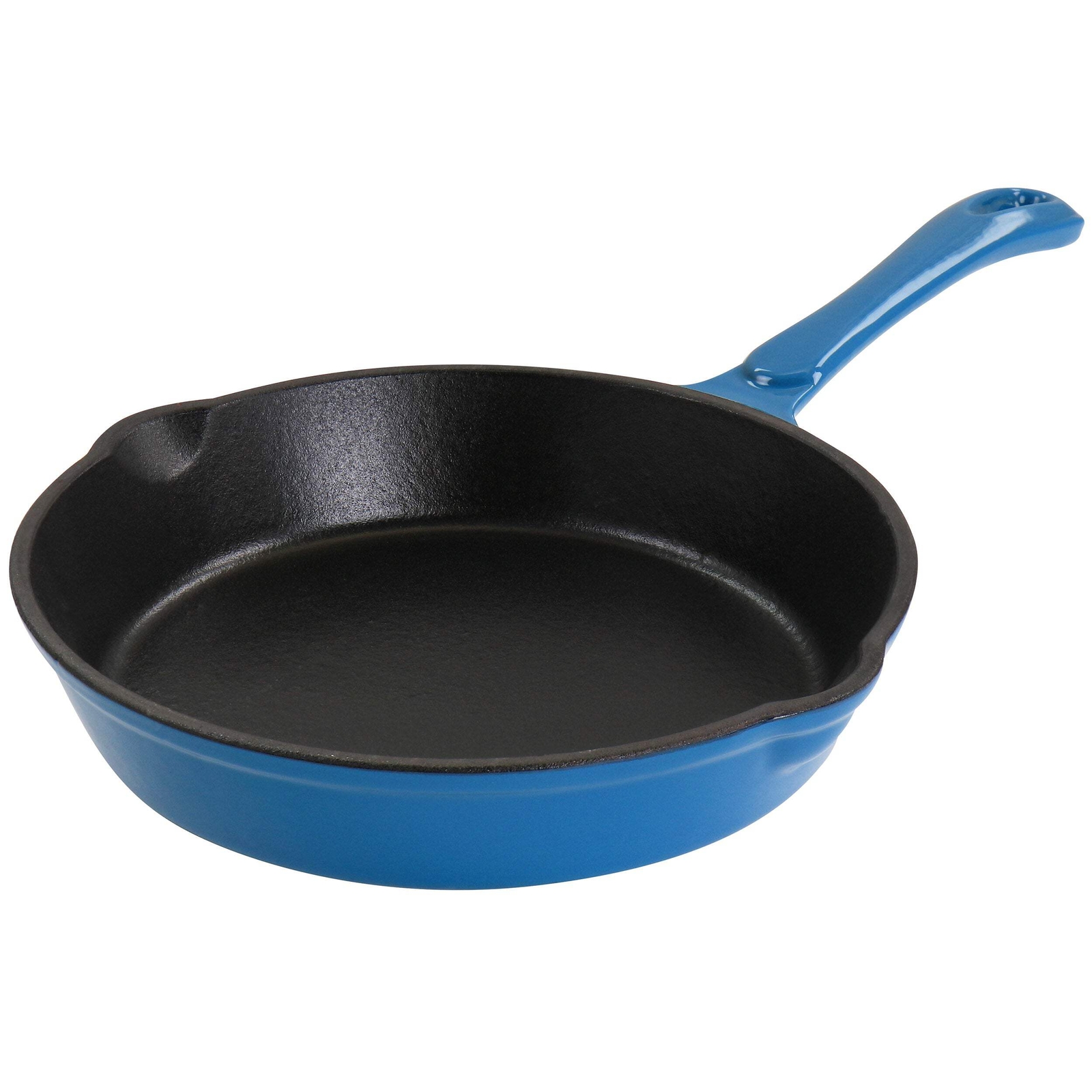 MegaChef Enameled Round 8″ PreSeasoned Cast Iron Frying Pan in Turquoise