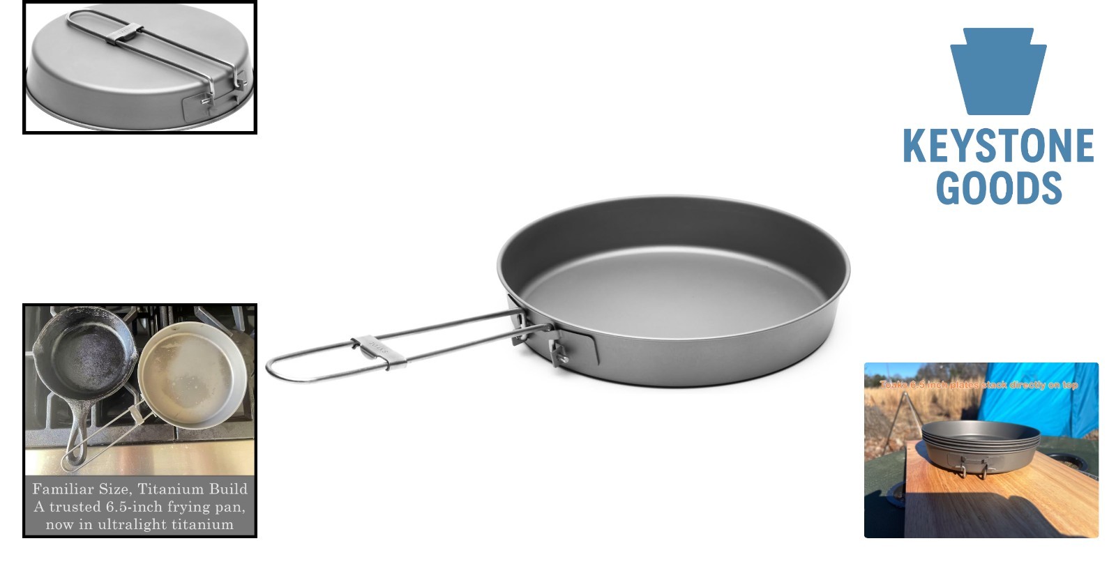 Titanium 6.5-Inch Camping Frying Pan – Lightweight, Durable, Foldable Handle