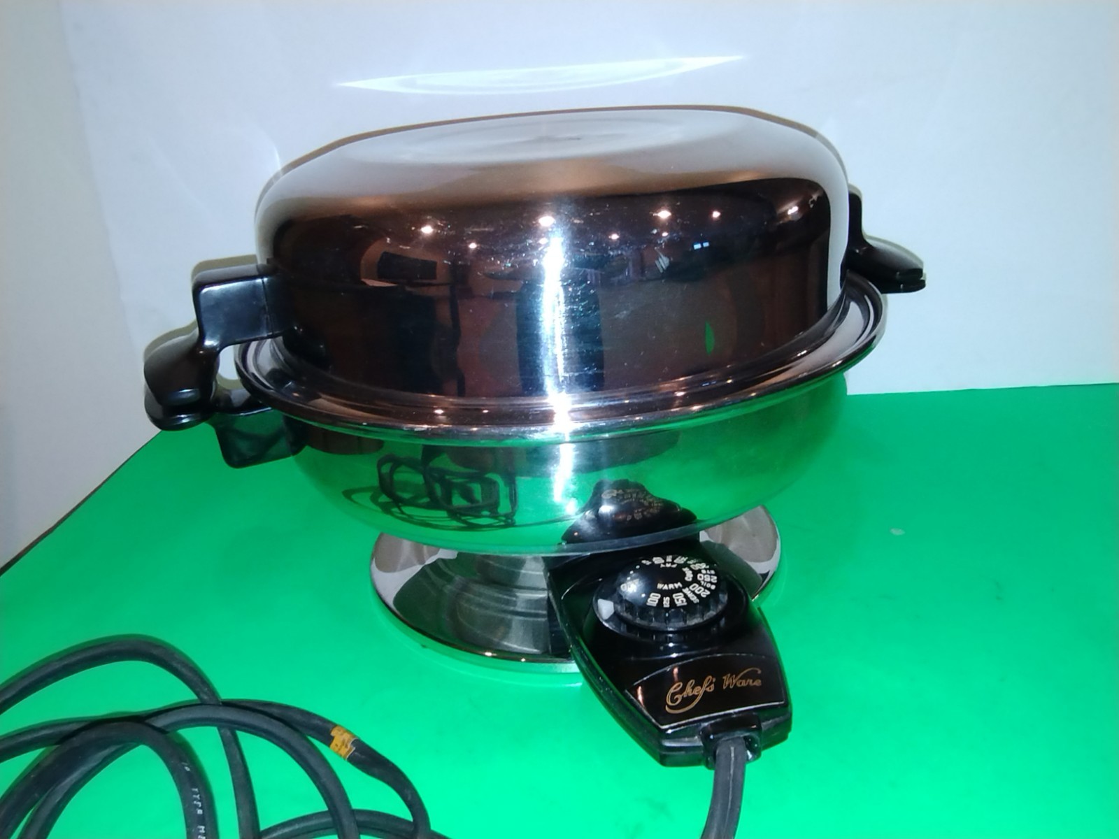 Chef’s Ware 11″ Electric Skillet w/ Dome Lid, Tested, VGUC, Model 100, USA Made