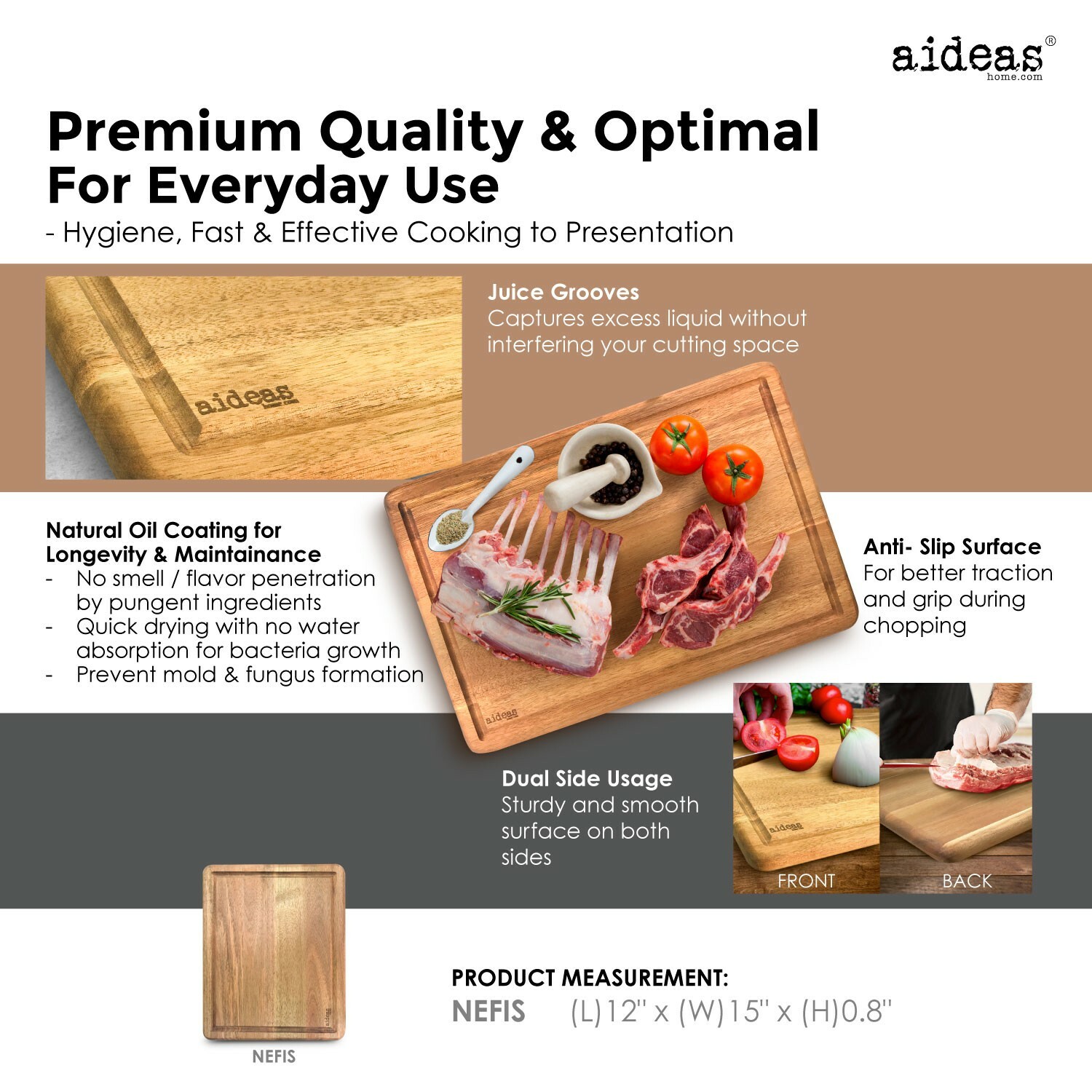 DURABLE CHOPPING BOARD 100% SUSTAINABLE 实木砧板