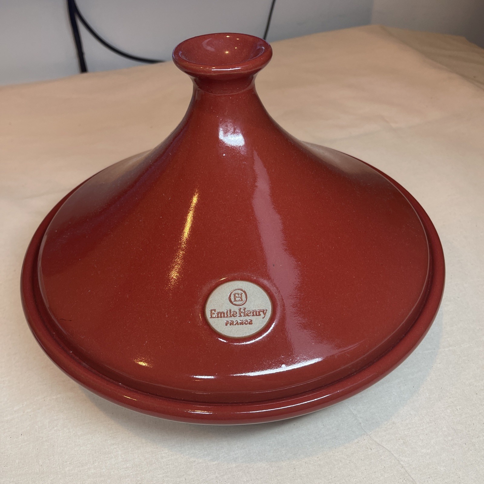 Emile Henry Red Large Tagine 12.5″ Wide France Moroccan Excellent Condition