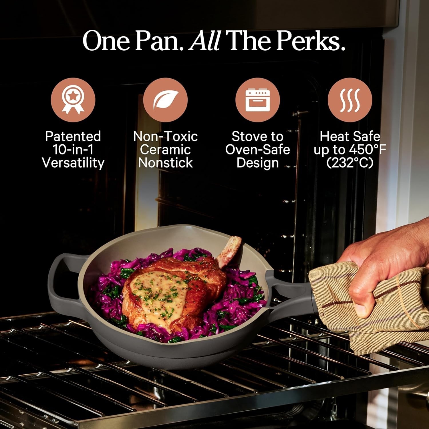 Our Place 8.5″ Ceramic Nonstick Mini Always Pan Char 1.2 QT READ