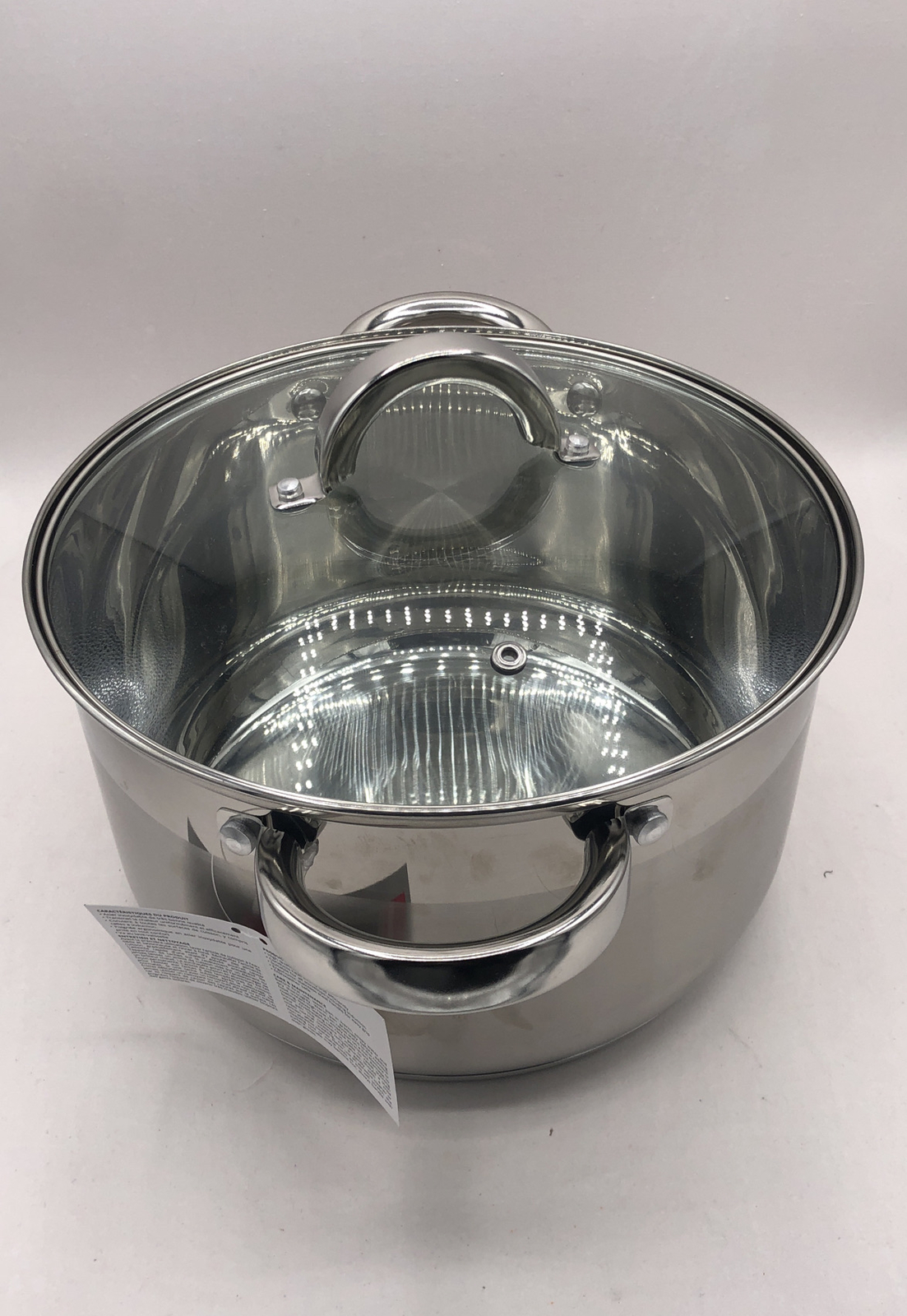 New Bergner Stainless Steel cookware Stock pot Casserole W/ Glass Lid 6.3-qt