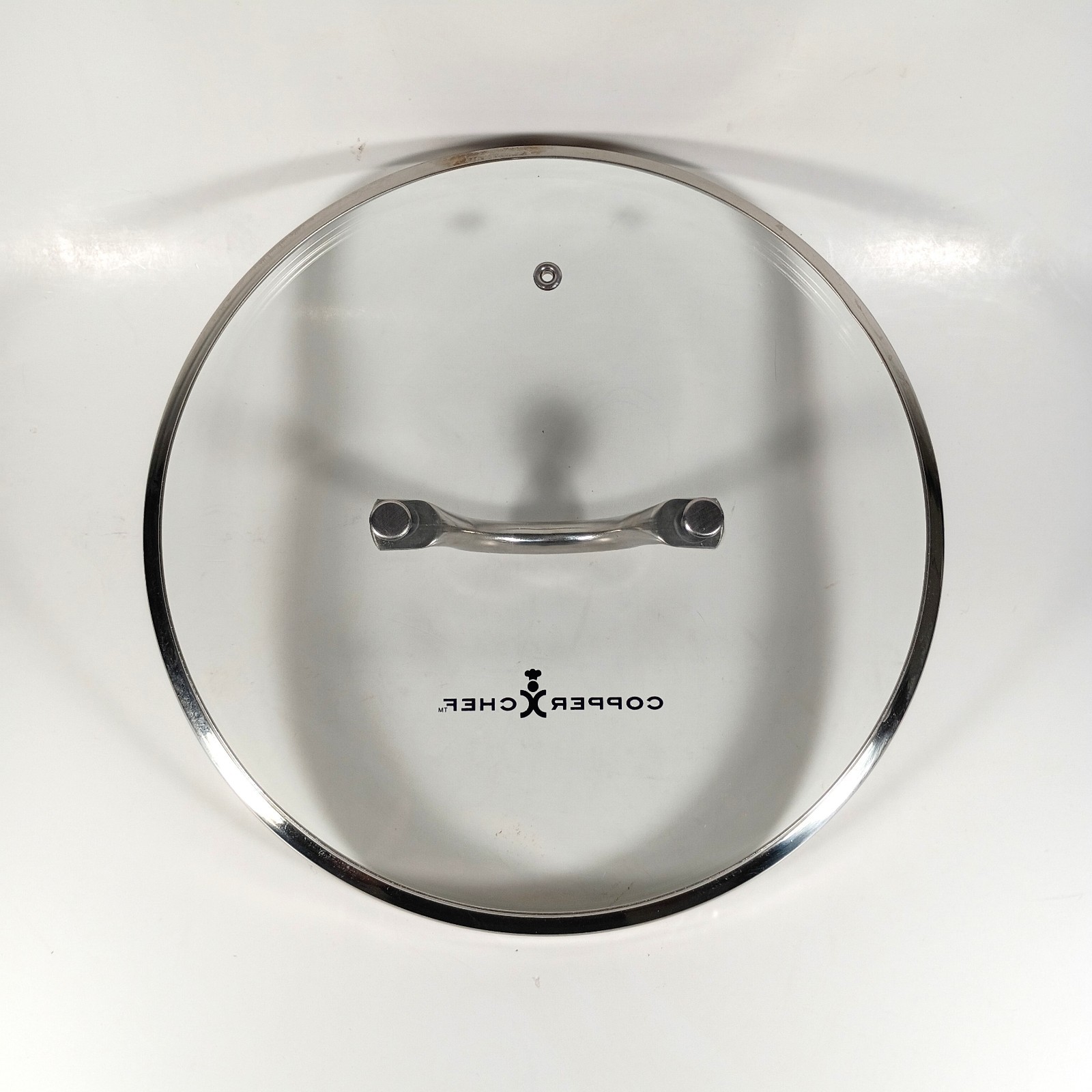Copper Chef Flat Round Vented Glass Lid 10 Inch Inside Diameter