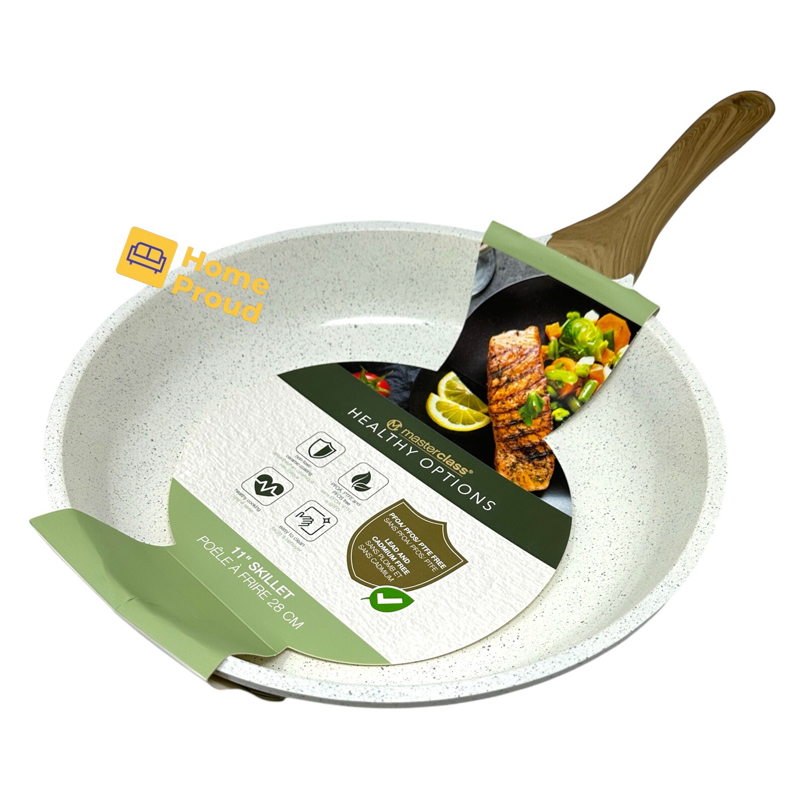 Masterclass Frying Pan Skillet Nonstick Ceramic Coating 11 inch Premium Cookware